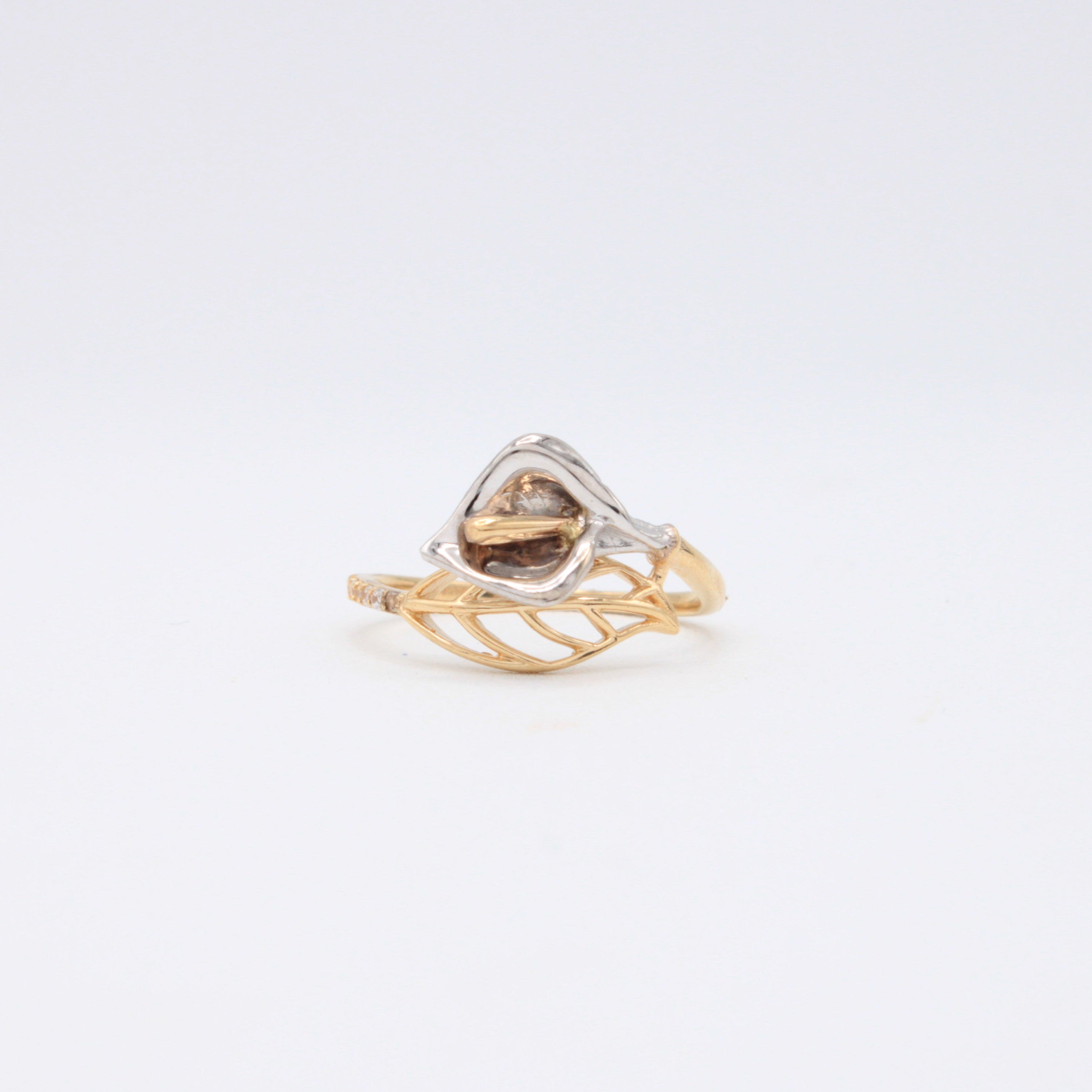 Anillo de Oro 14k Alcatraz con Oro Blanco mod. 10872