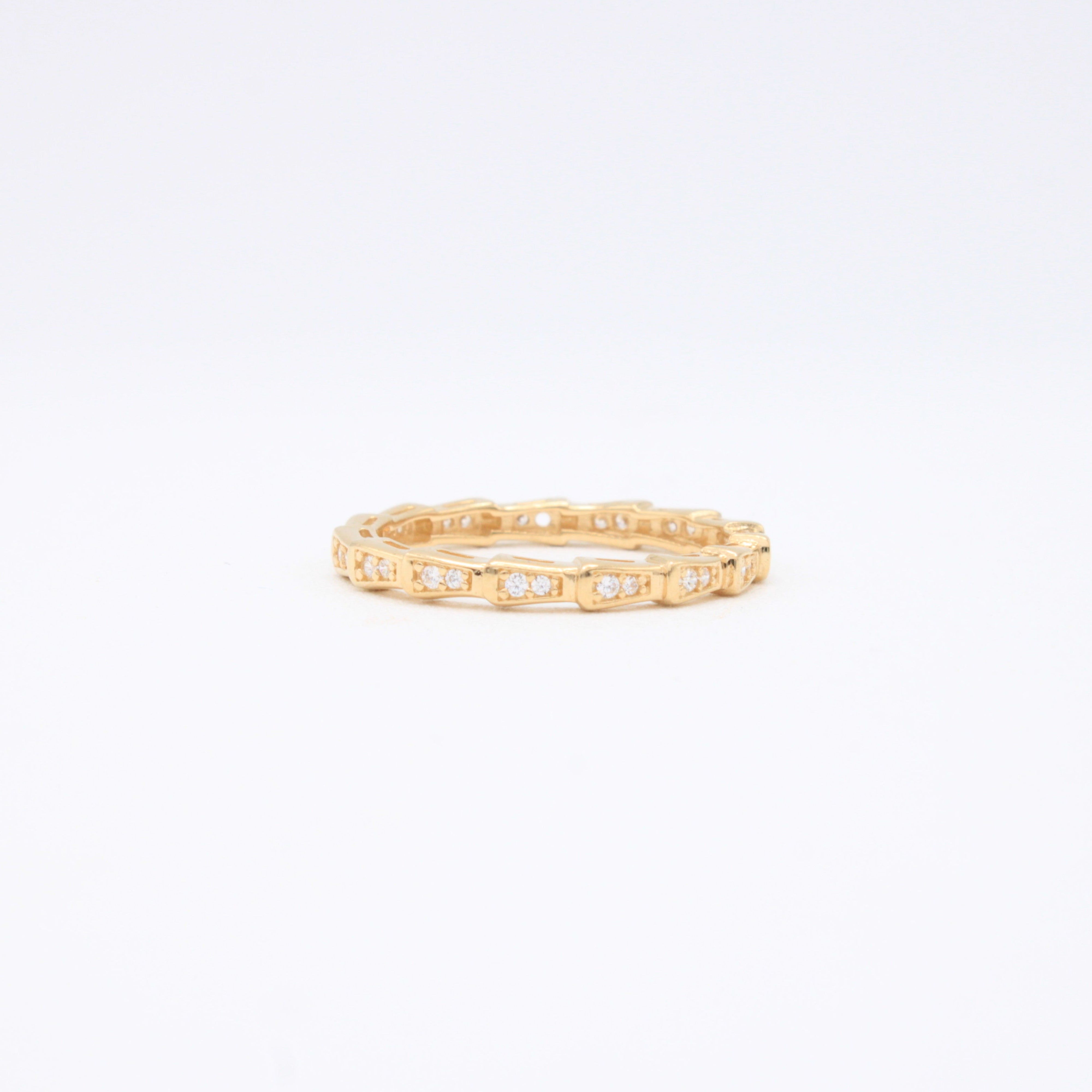 Anillo de Oro 14k Apilado con Zirconias mod. 10873