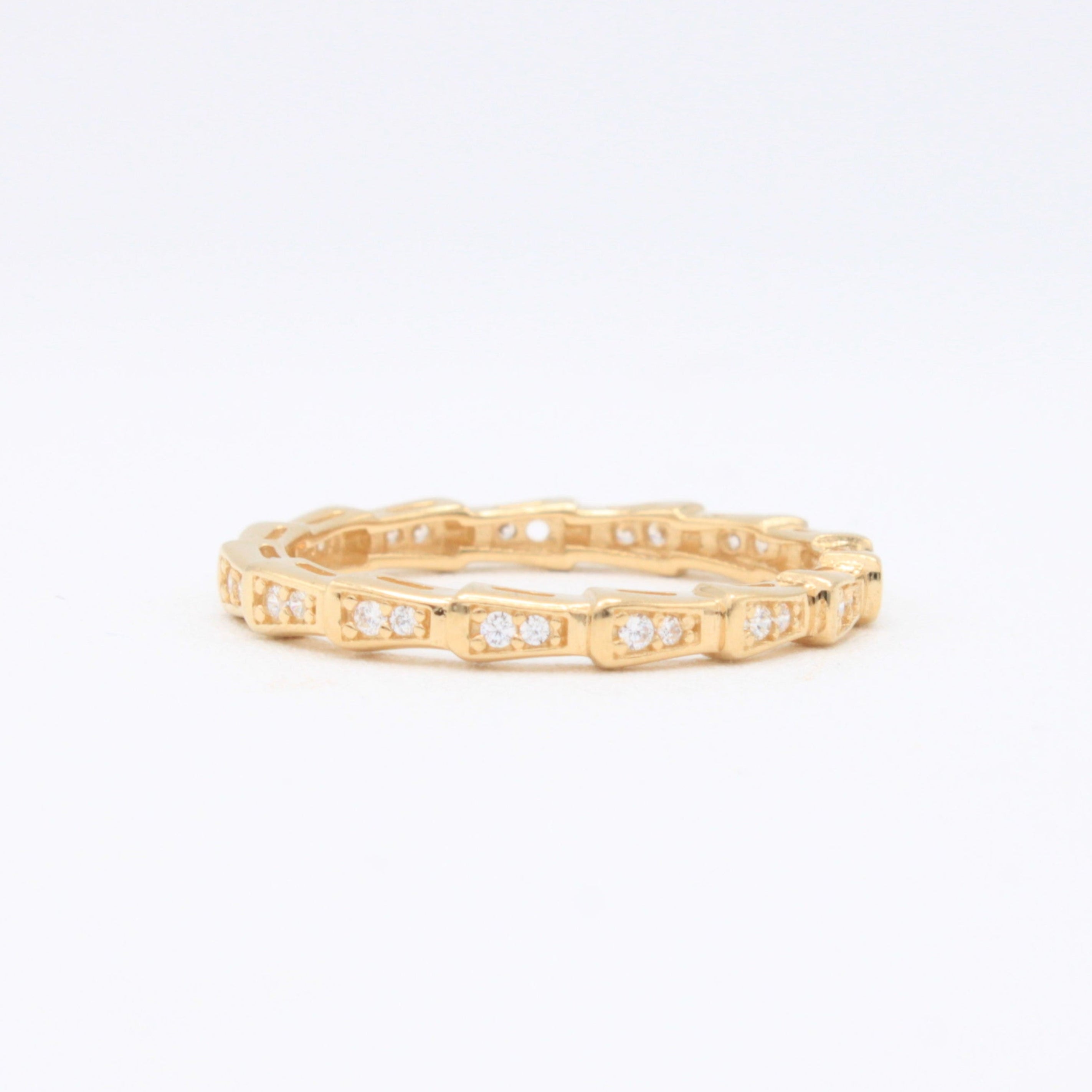 Anillo de Oro 14k Apilado con Zirconias mod. 10873