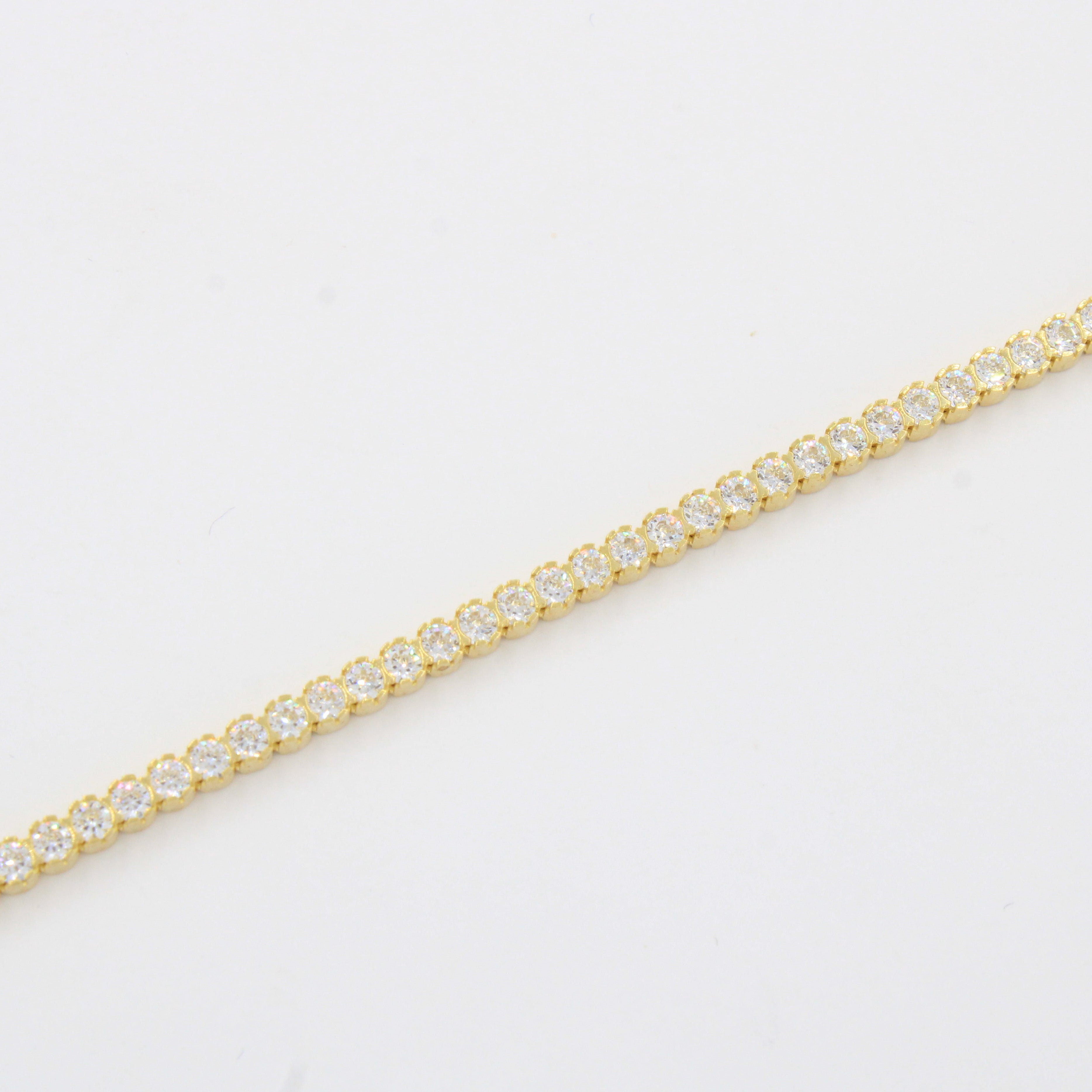 Pulsera Monaco Chain de Oro 14k Hueco Modelo Agua No. 12 con Swarovski mod. 10321