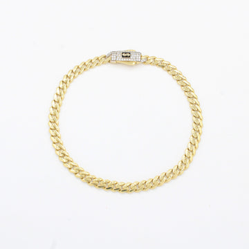 Pulsera Monaco Chain de Oro 14k Hueco Modelo Classic con Broche Pavé con Swarovski mod. 10323