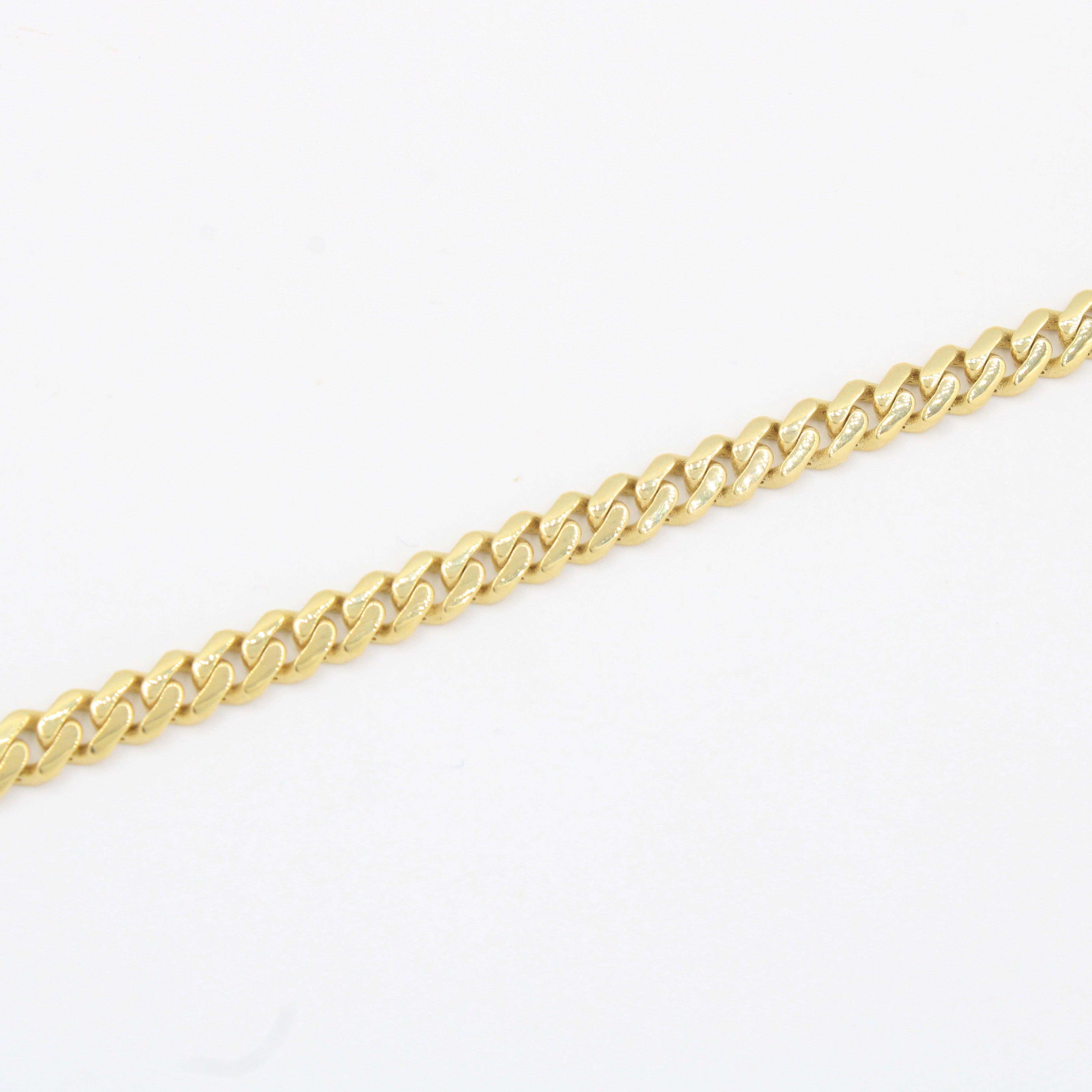 Pulsera Monaco Chain de Oro 14k Hueco Modelo Classic con Broche Pavé con Swarovski mod. 10323