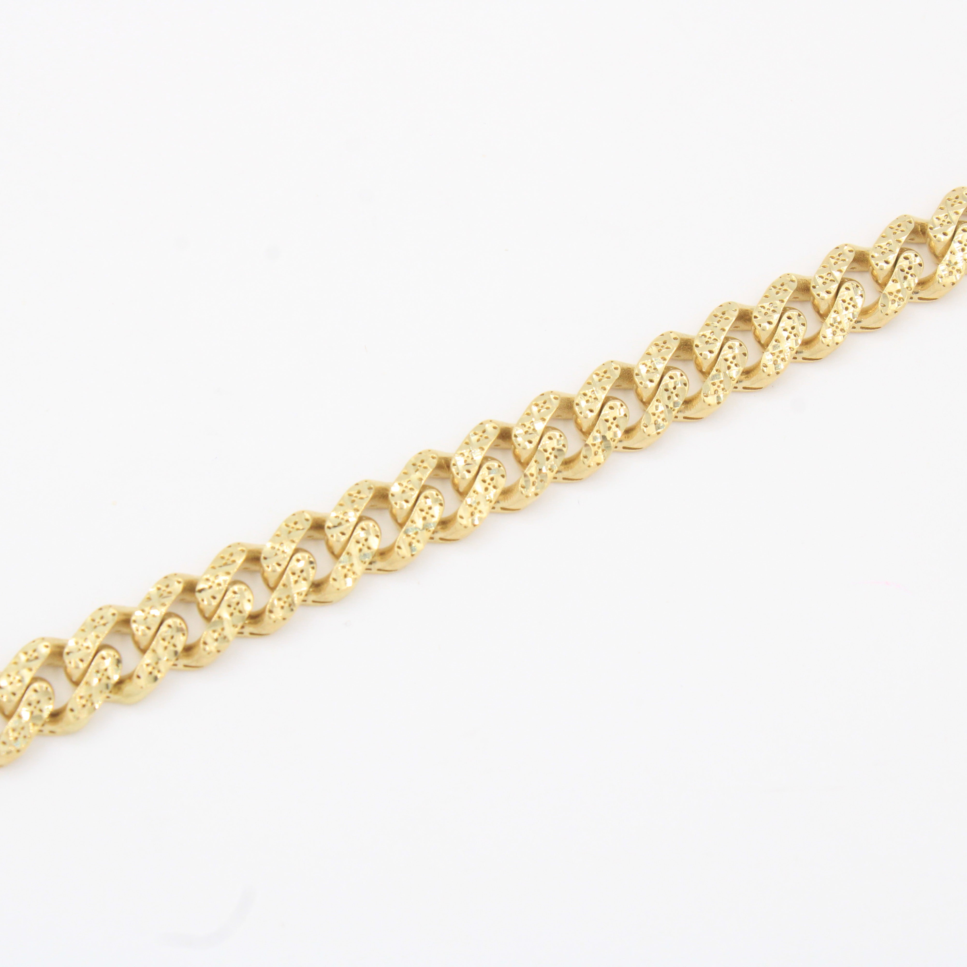 Pulsera Monaco Chain de Oro 14k Hueco Modelo Flex Brillante mod. 10324