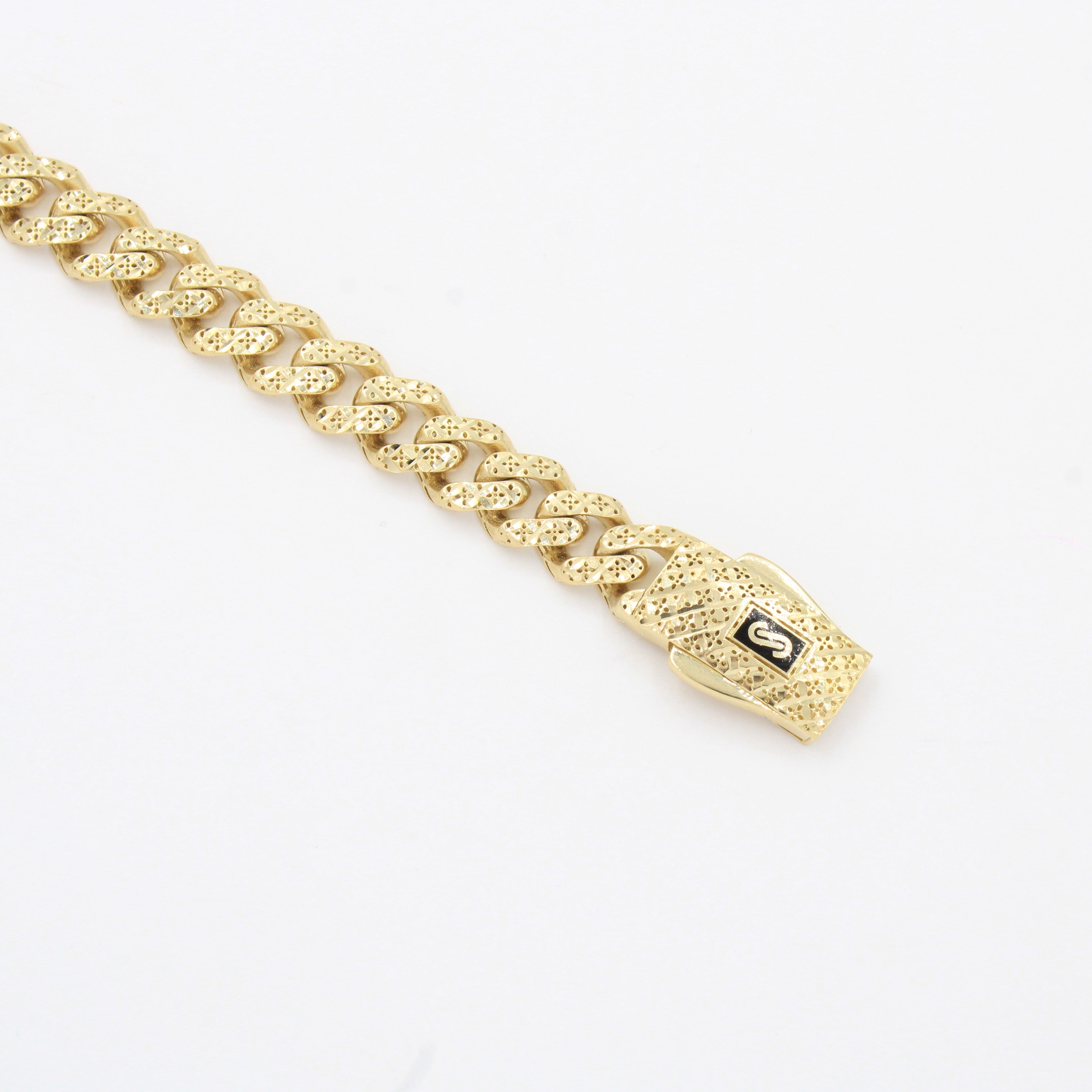 Pulsera Monaco Chain de Oro 14k Hueco Modelo Flex Brillante mod. 10324