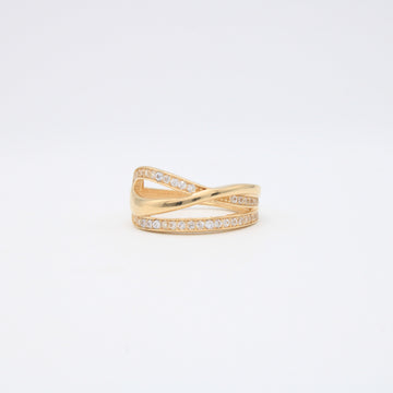 Anillo de Oro 14k Elegante con Zirconias mod. 10877