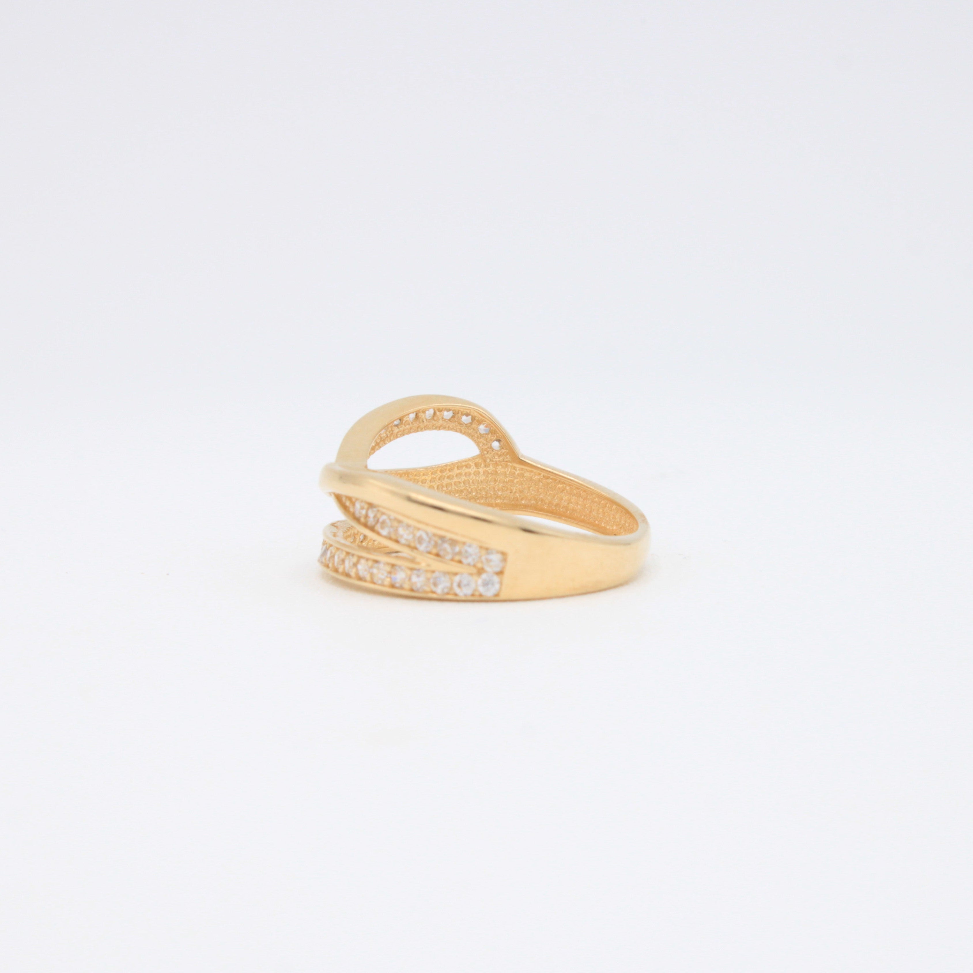 Anillo de Oro 14k Elegante con Zirconias mod. 10877