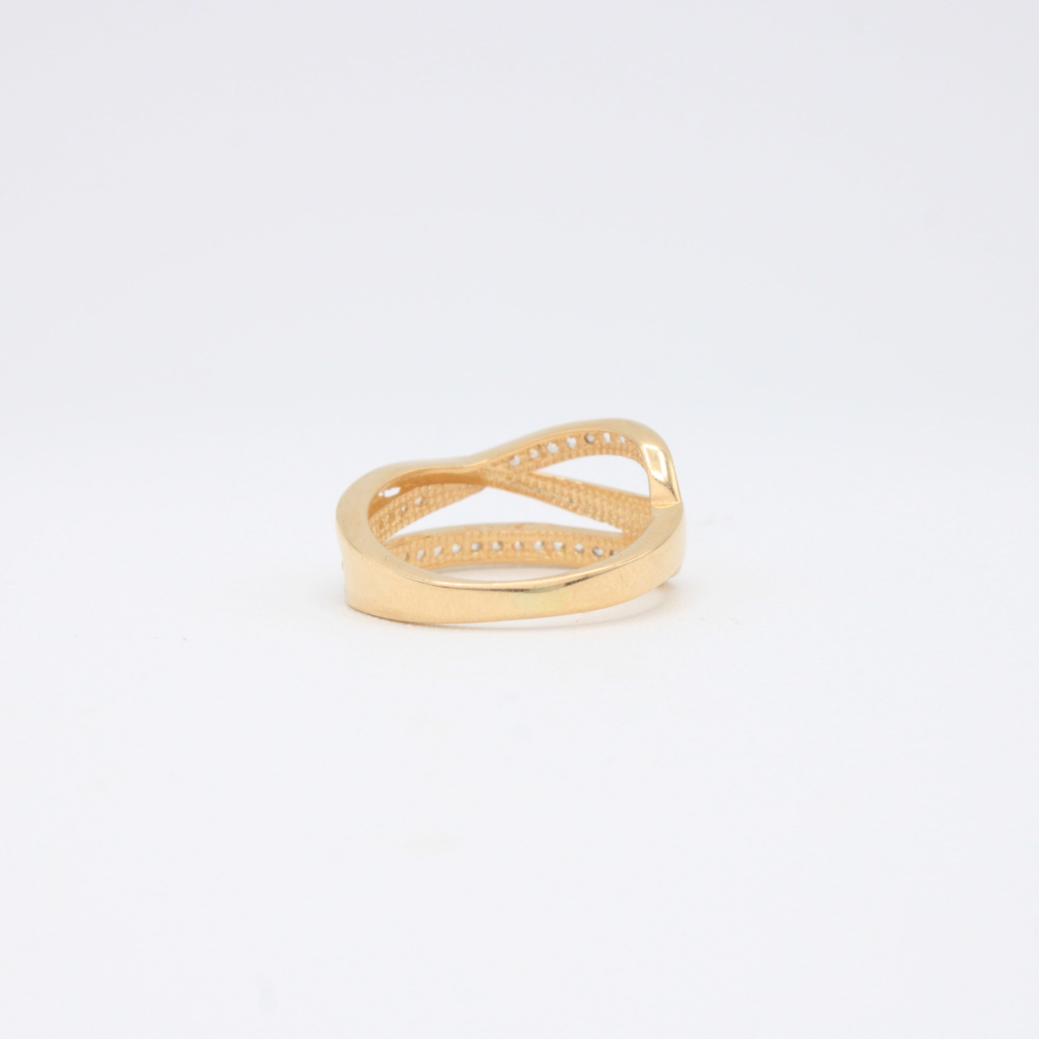 Anillo de Oro 14k Elegante con Zirconias mod. 10877