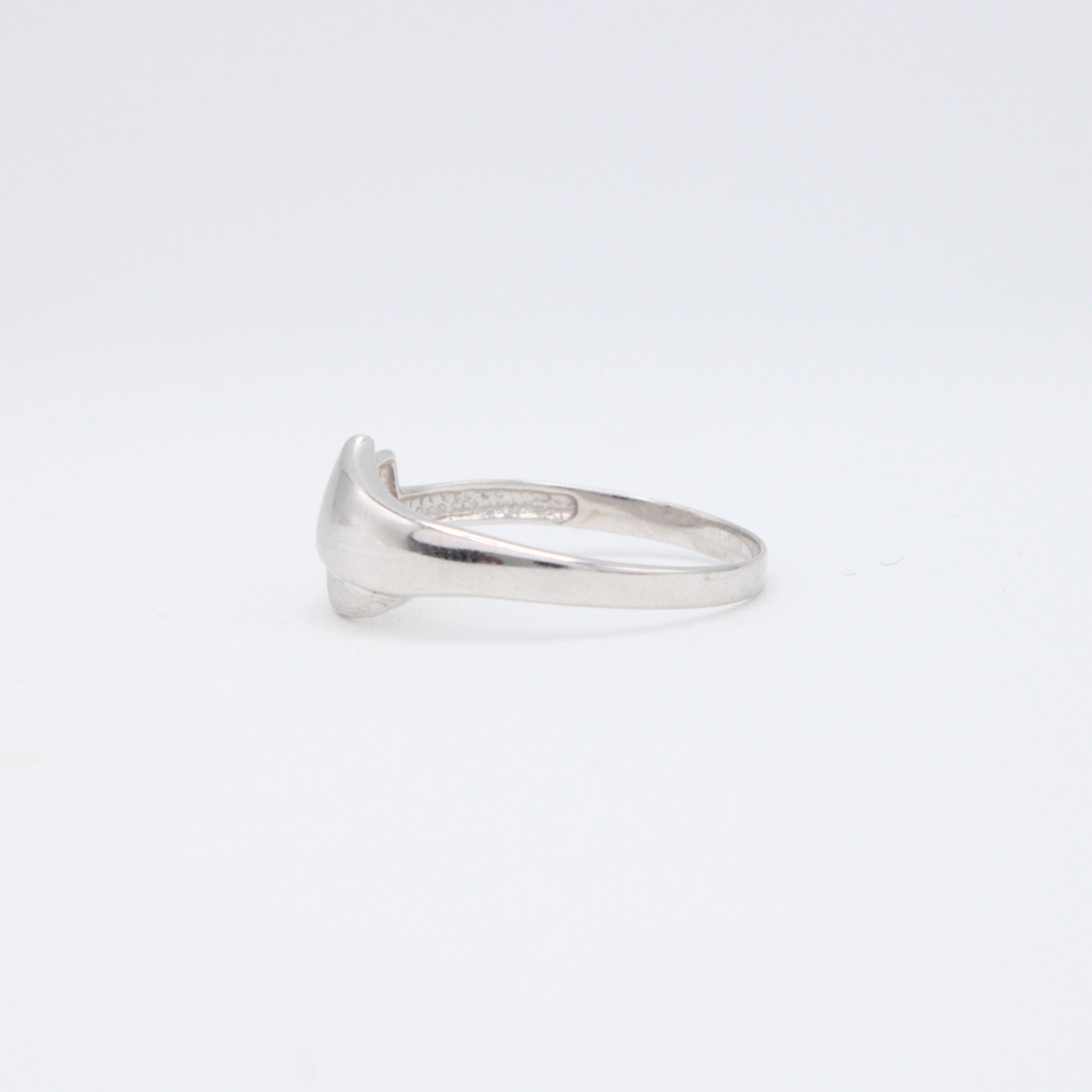 Anillo de Oro 14k Elegante de Oro Blanco mod. 10882