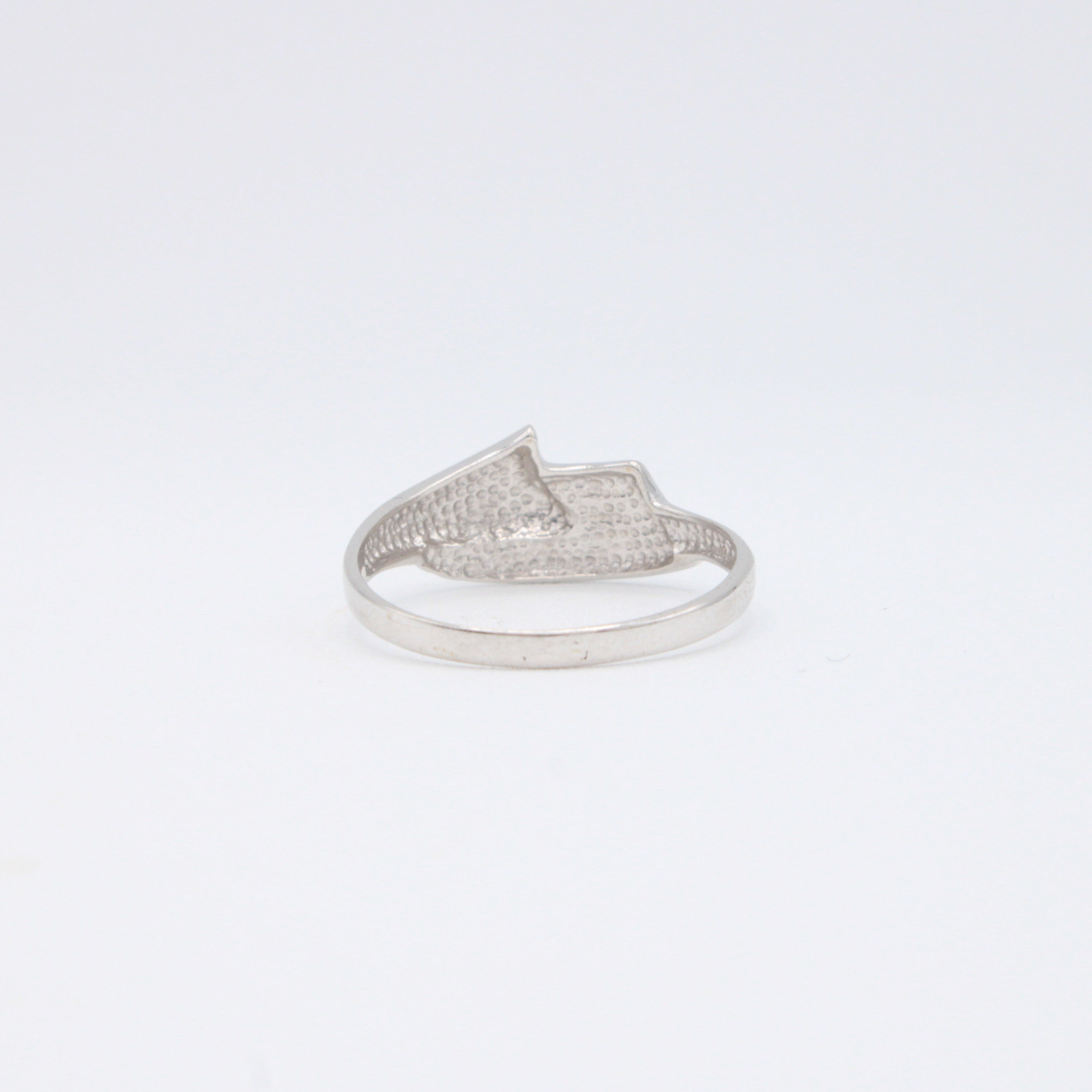 Anillo de Oro 14k Elegante de Oro Blanco mod. 10882