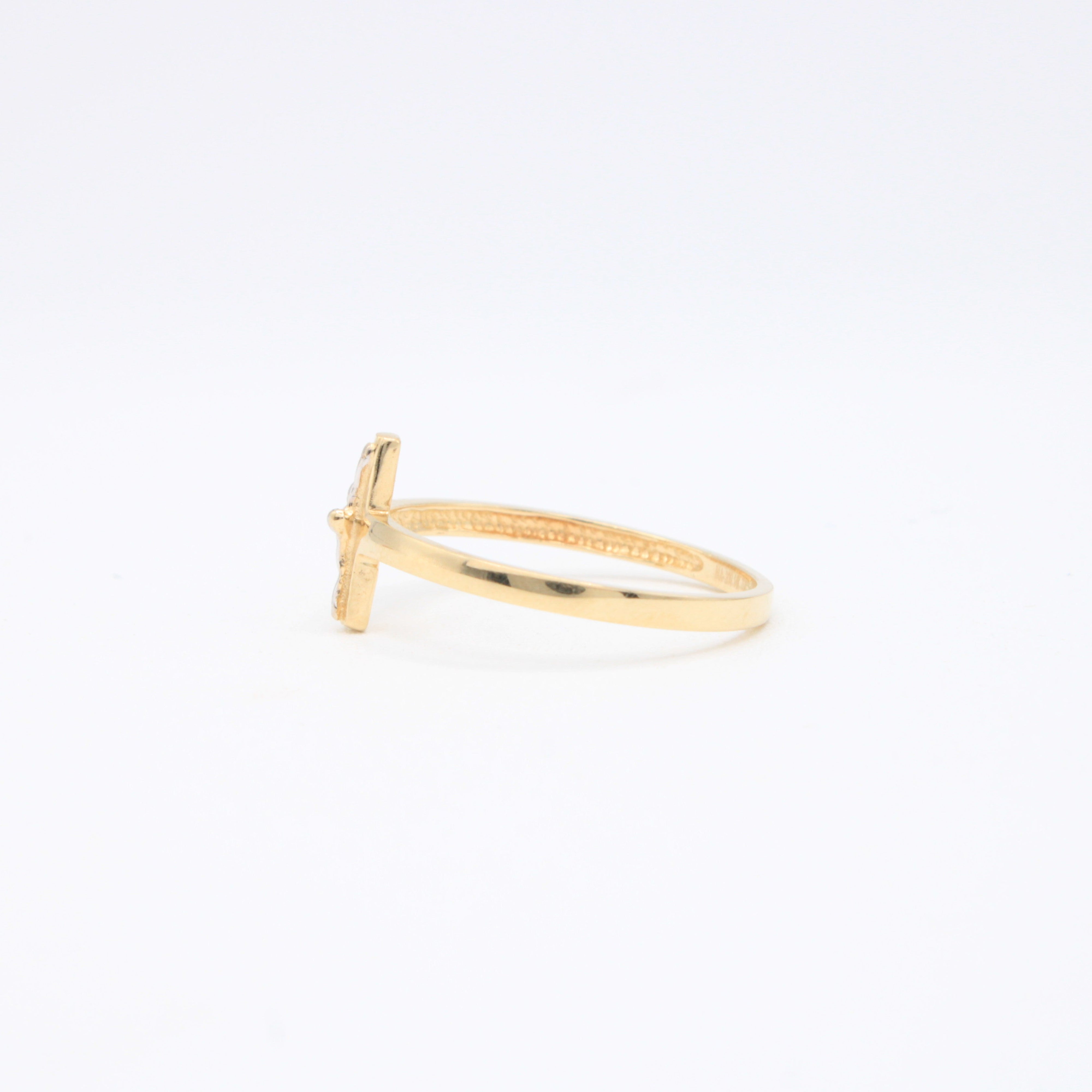 Anillo de Oro 14k Cruz con Cristo mod. 10885
