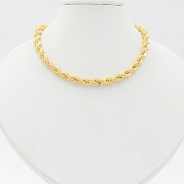 Cadena de Oro 14k Tejido Torzal de Diseño Hueco y Brillante mod. 10343