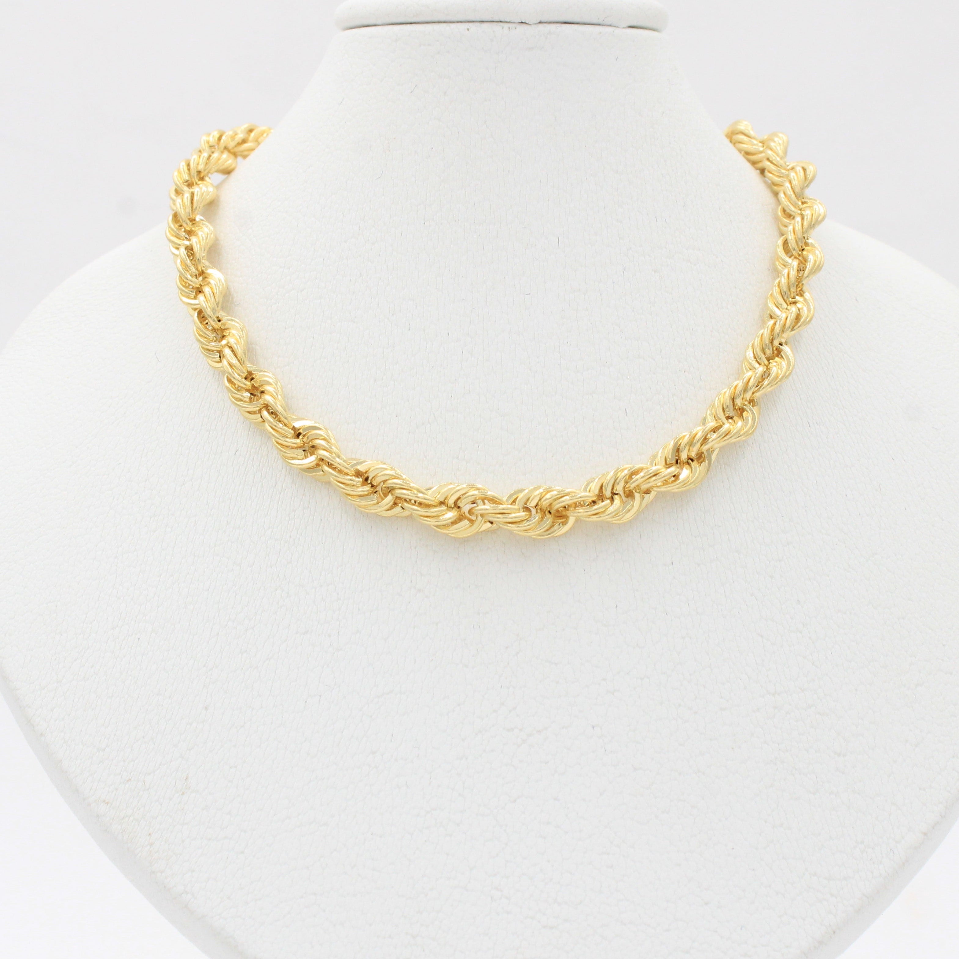 Cadena de Oro 14k Tejido Torzal Especial de Diseño Hueco y Brillante mod. 10344