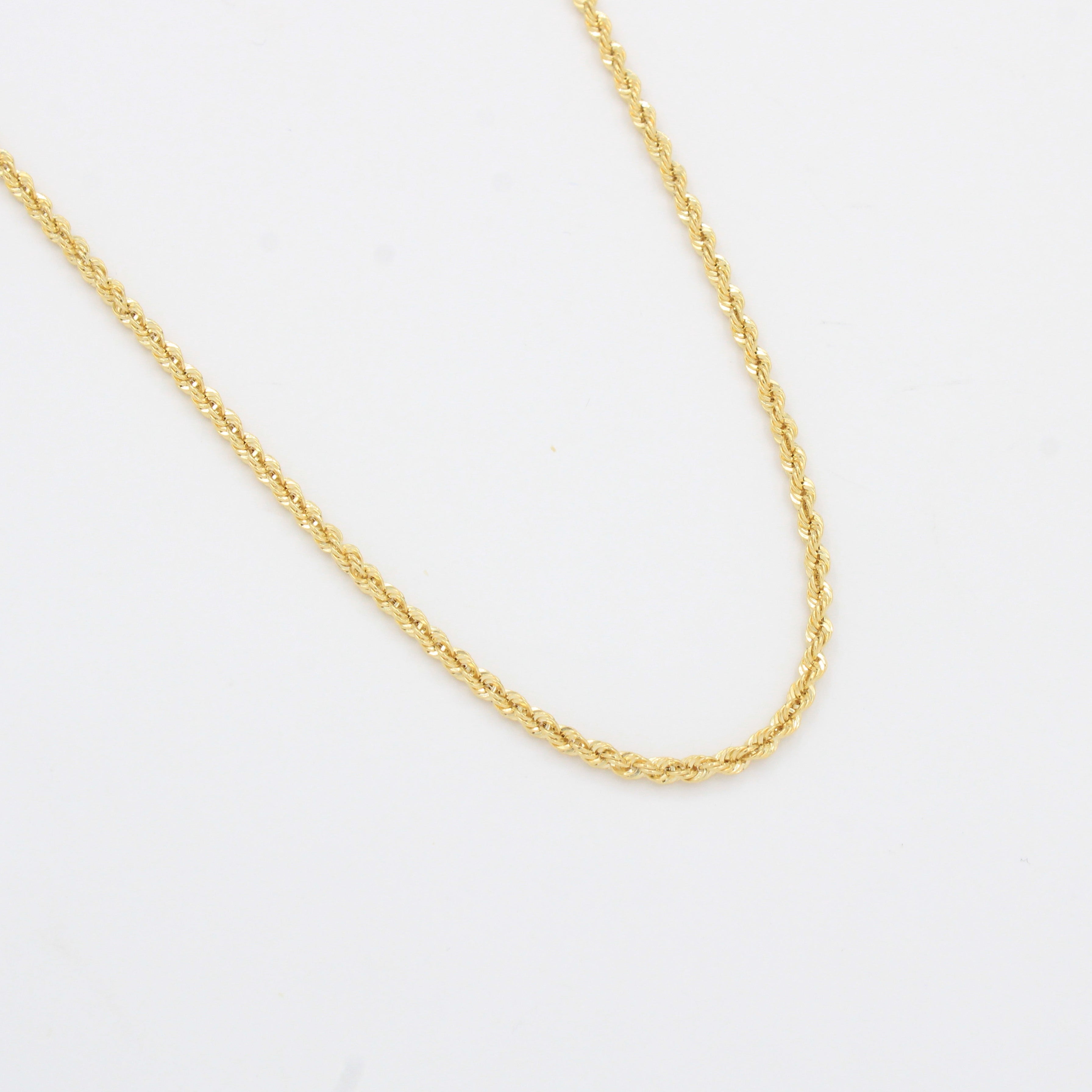 Cadena de Oro 14k Tejido Torzal Hueco de Diseño Fino Delgado mod. 10342