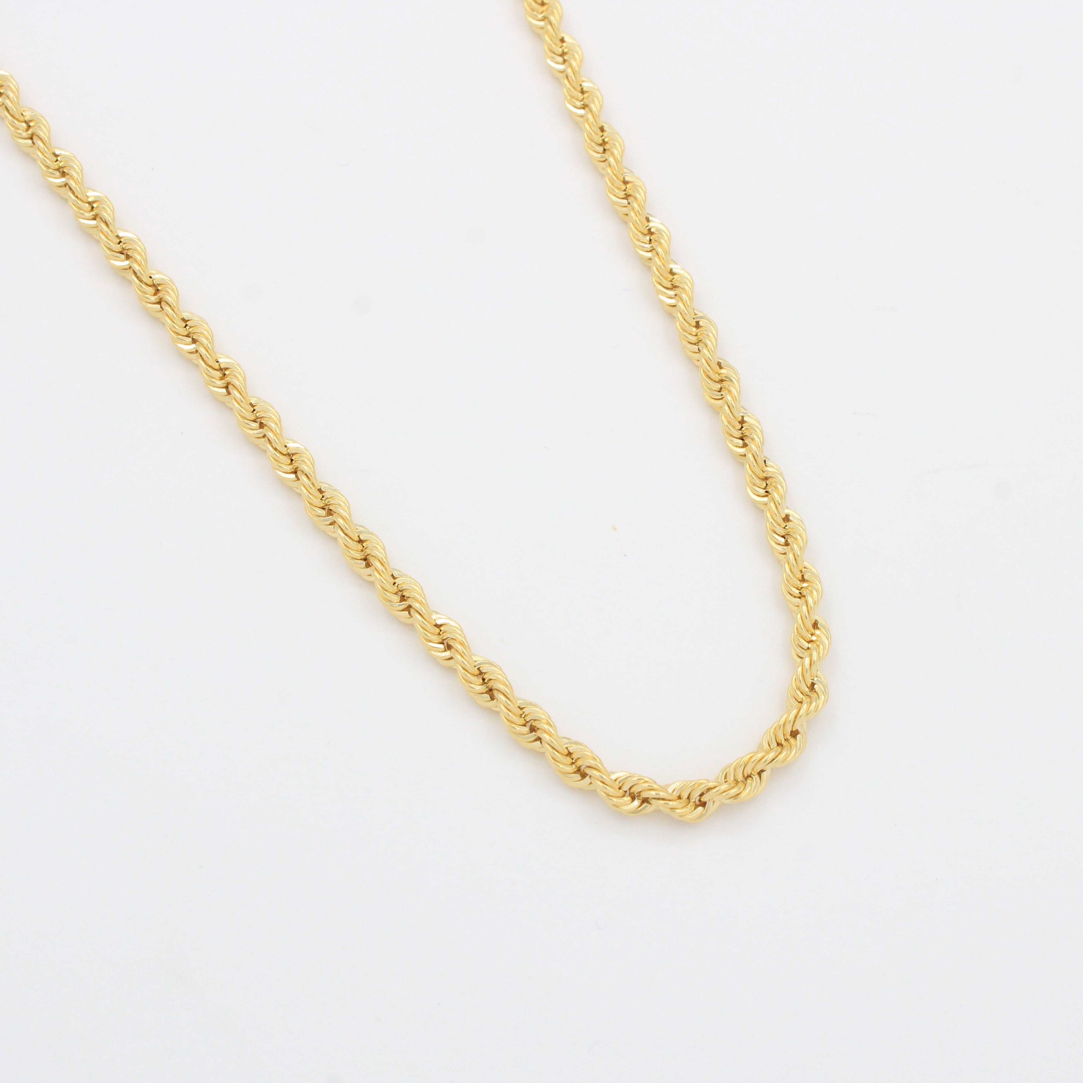 Cadena de Oro 14k Tejido Torzal de Diseño Hueco y Brillante mod. 10343