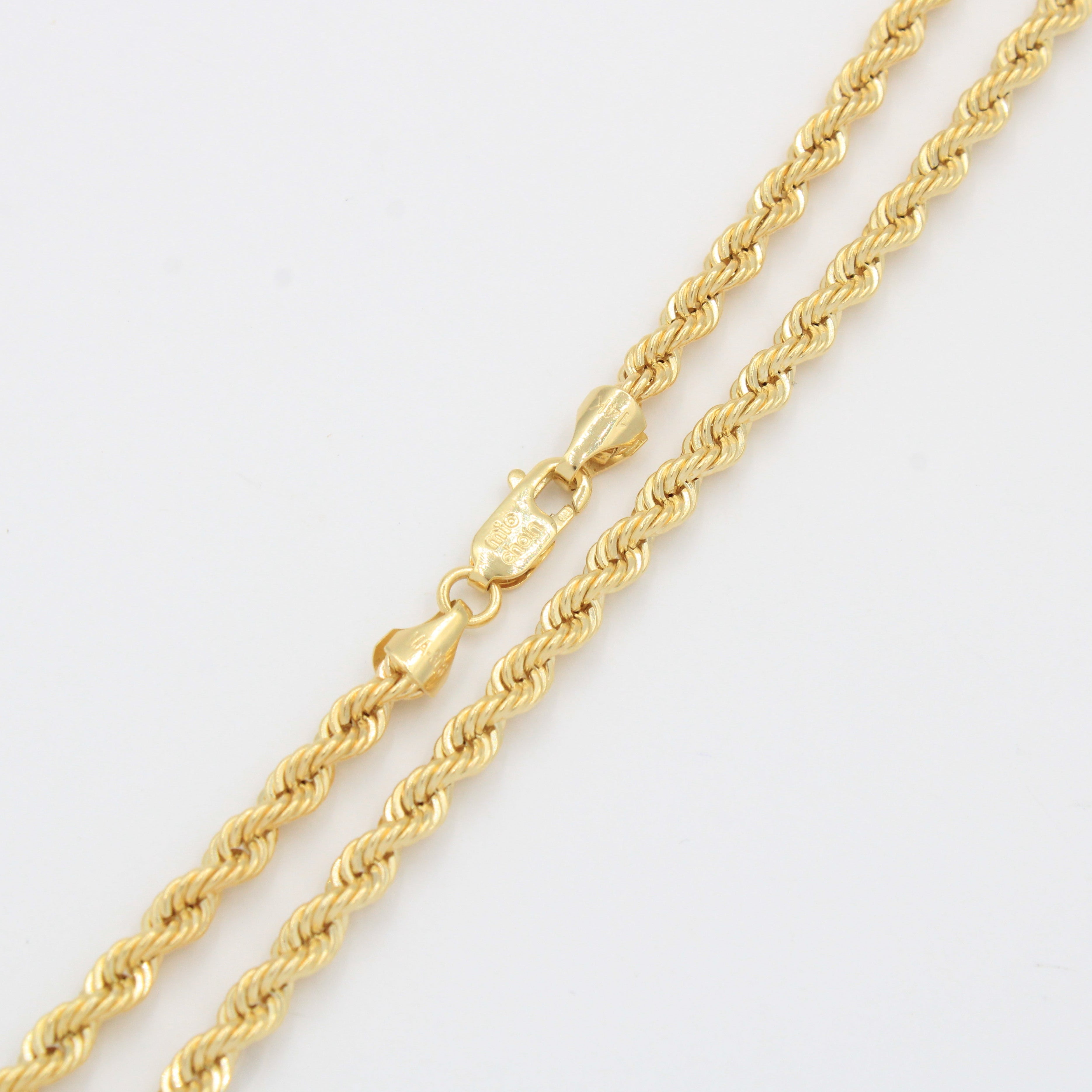 Cadena de Oro 14k Tejido Torzal de Diseño Hueco y Brillante mod. 10343