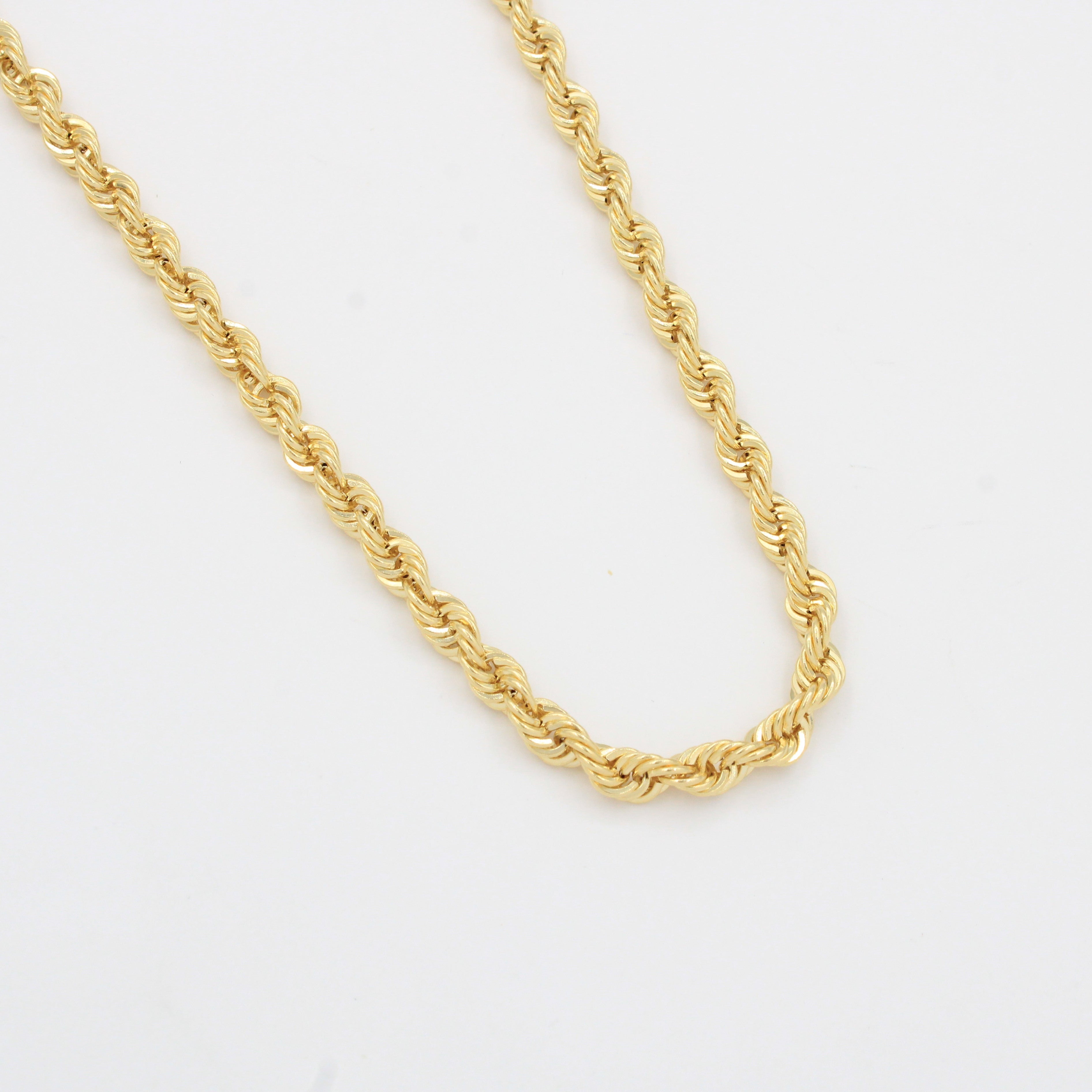 Cadena de Oro 14k Tejido Torzal Especial de Diseño Hueco y Brillante mod. 10344