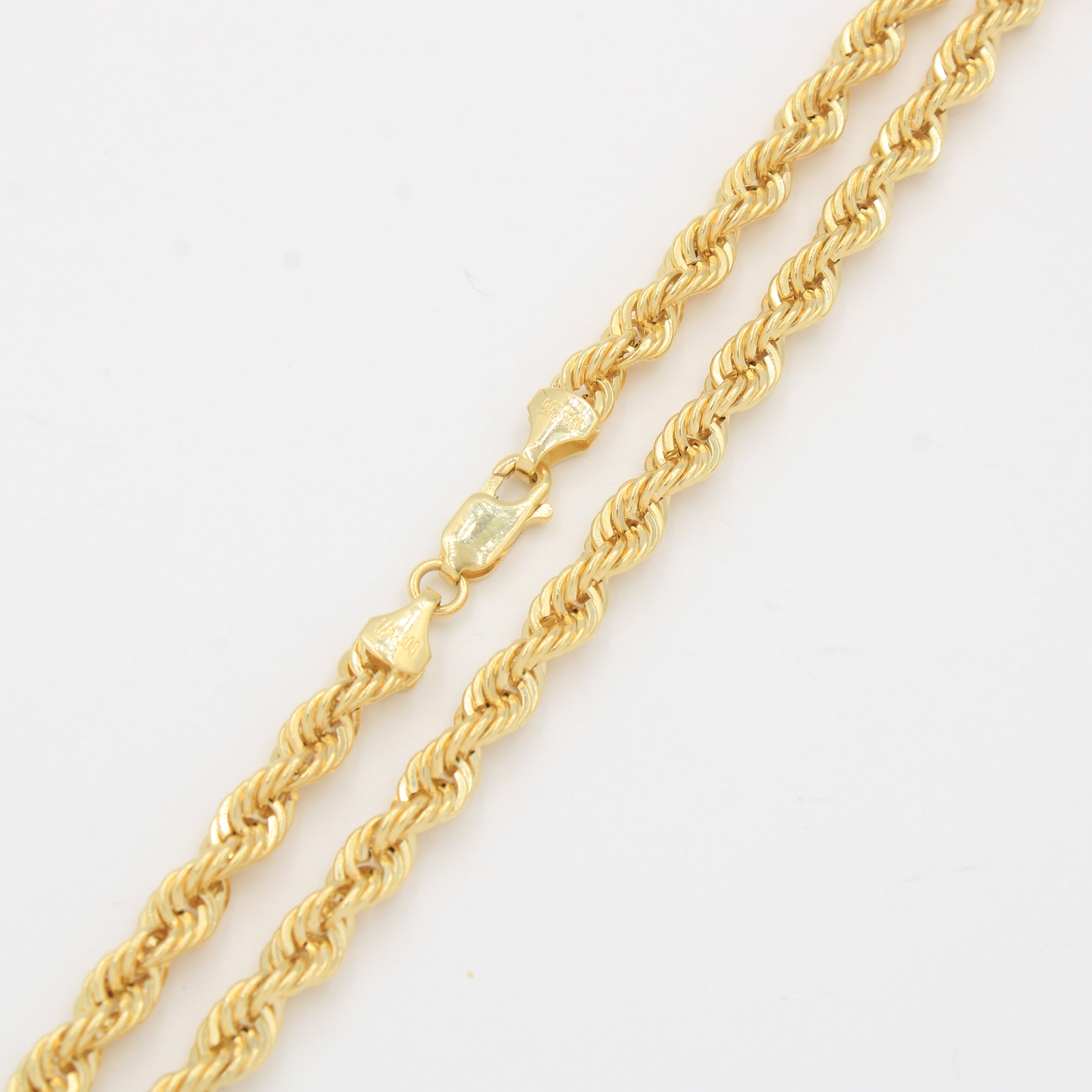 Cadena de Oro 14k Tejido Torzal Especial de Diseño Hueco y Brillante mod. 10344