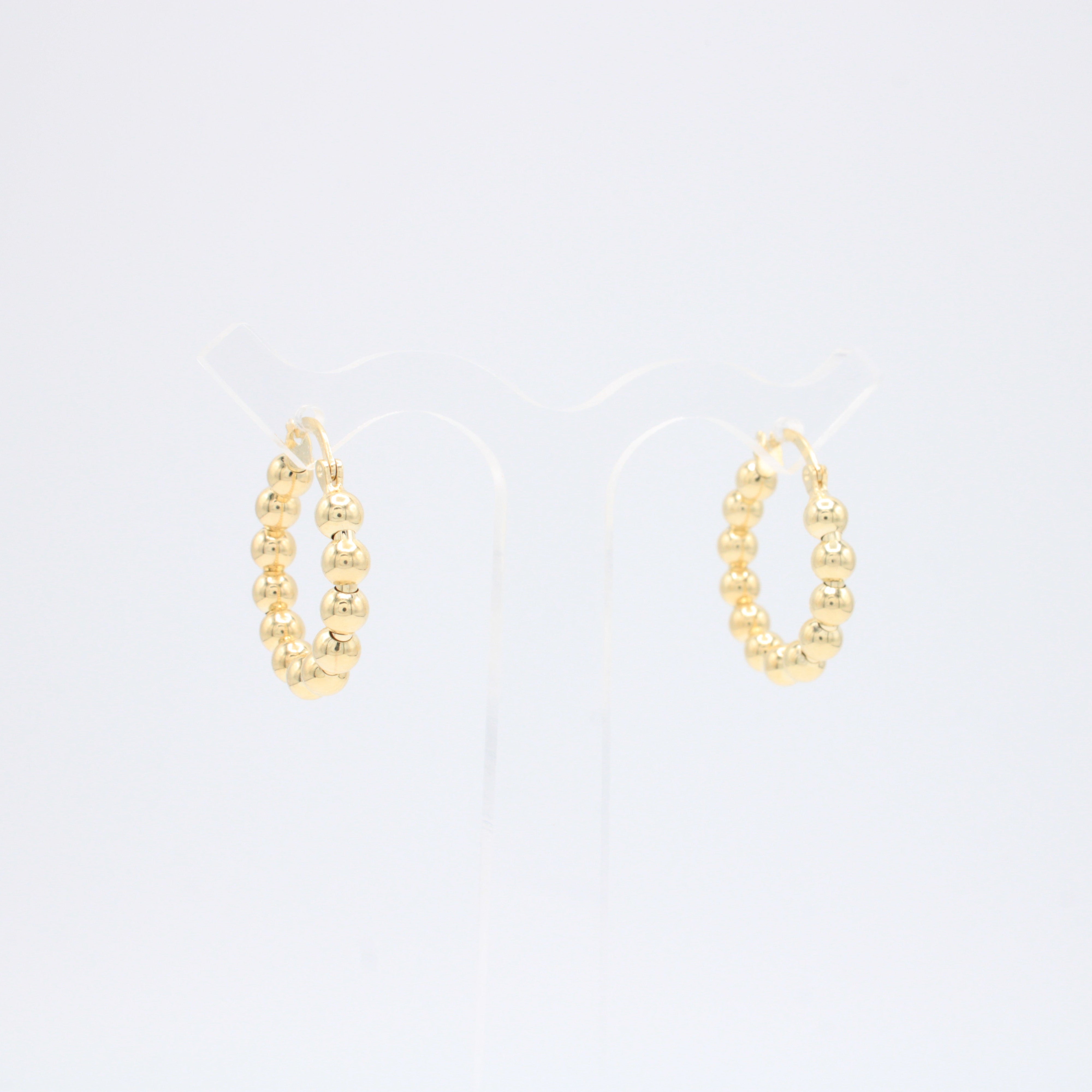 Arracada de Oro 14k Diseño Esferas Chicas Huecas mod. 10887