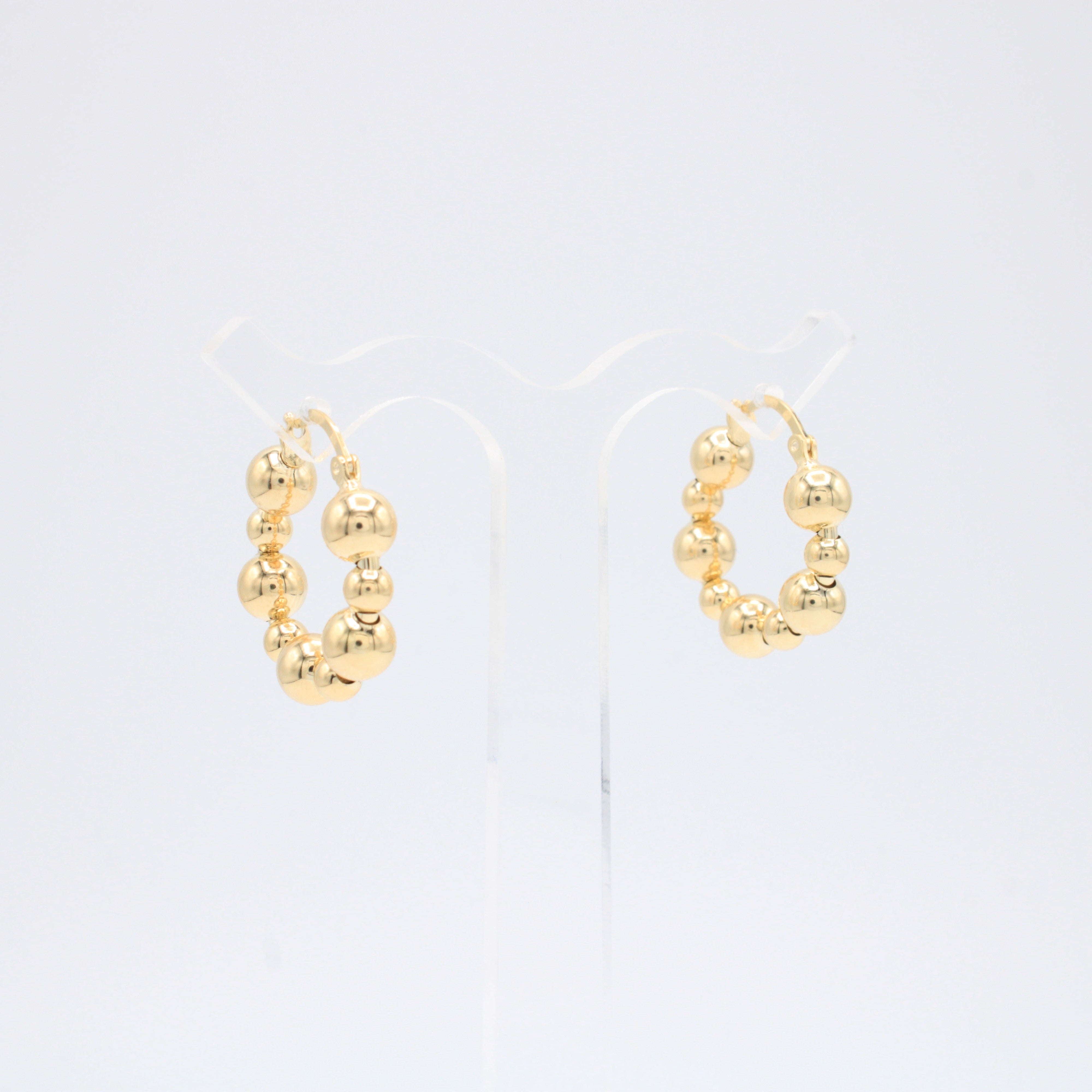 Arracada de Oro 14k Diseño Esferas Grandes Huecas mod. 10888