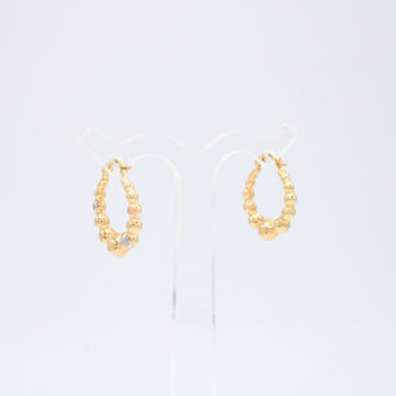 Arracada de Oro 14k Diseño Esferas Huecas Florentinas mod. 10889