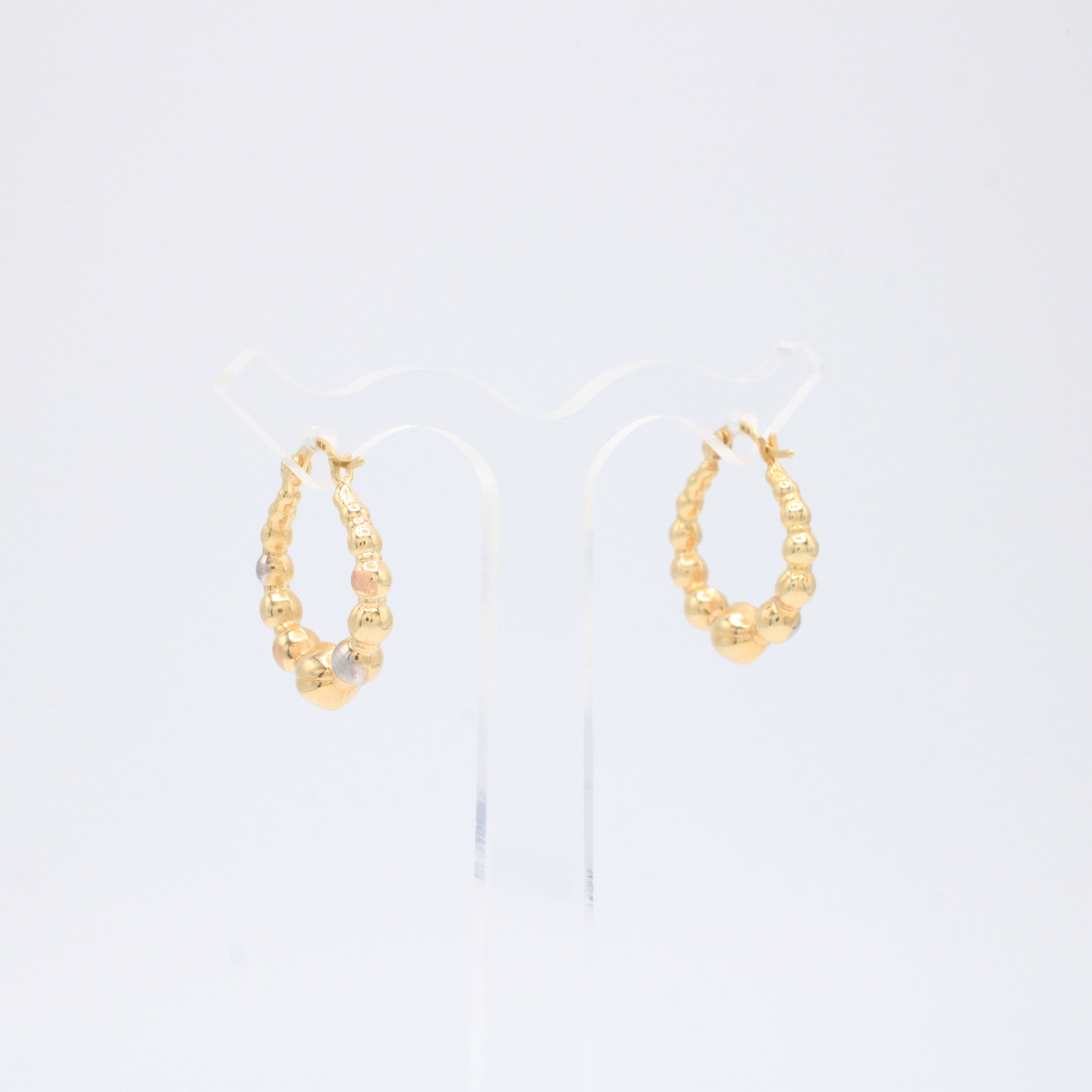 Arracada de Oro 14k Diseño Esferas Huecas Florentinas mod. 10889
