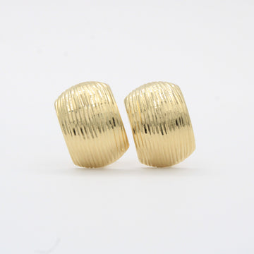 Arete con Broche Patente de Oro 14k Modelo con Líneas Brillantes mod. 10355