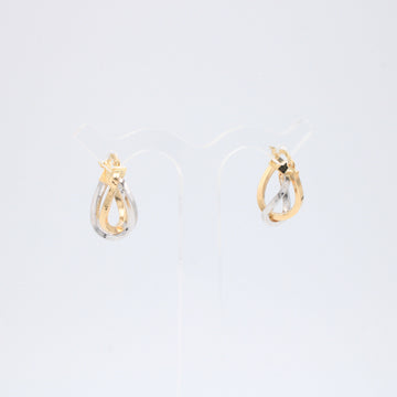Arracada de Oro 14k Entrelazadas con Oro Blanco mod. 10891