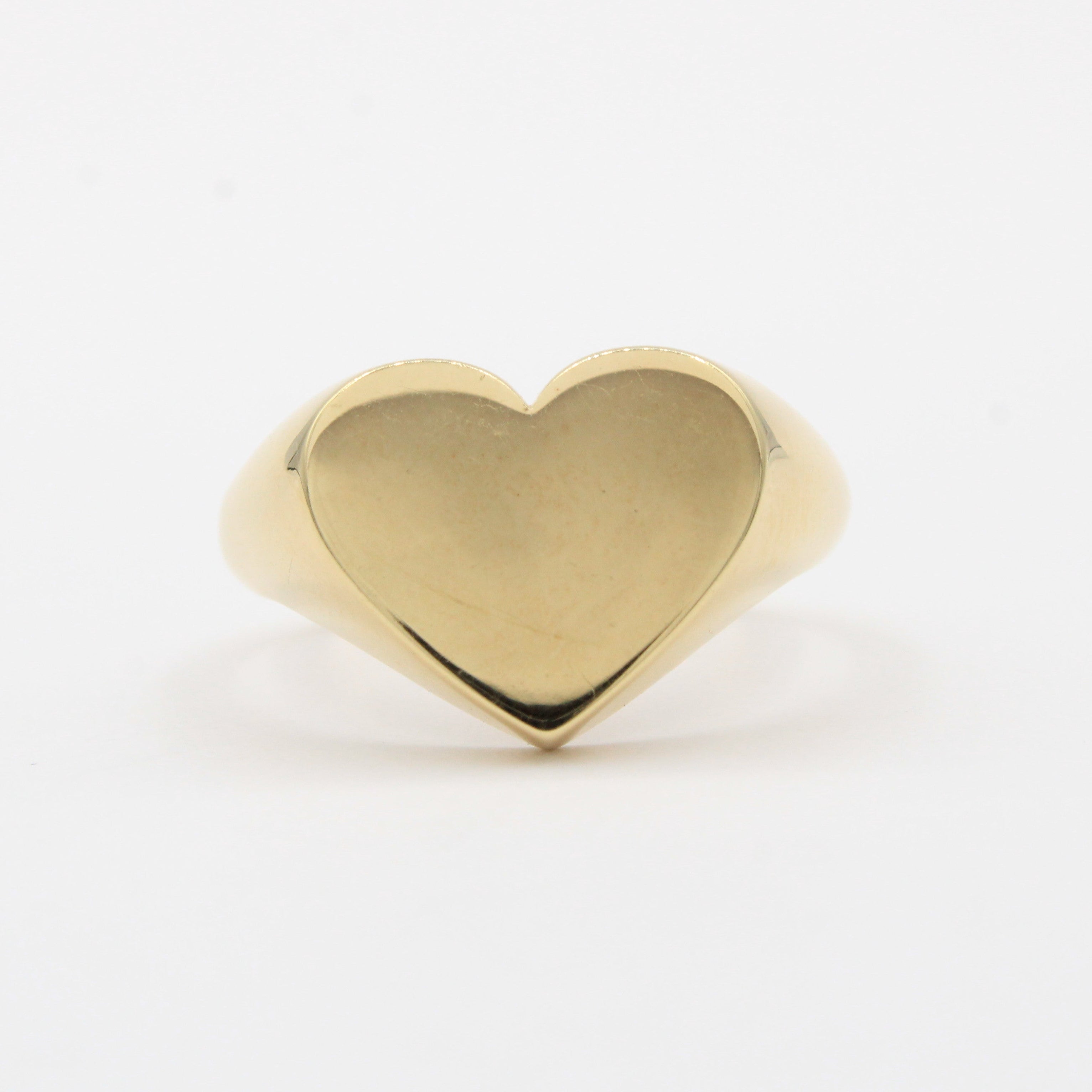 Anillo de Oro 14k Diseño de Corazón Liso y Brillante mod. 10358
