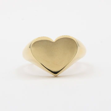 Anillo de Oro 14k Diseño de Corazón Liso y Brillante mod. 10358
