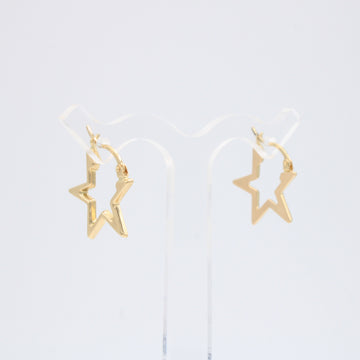 Arracada de Oro 14k Estrellas Doradas Huecas mod. 10892