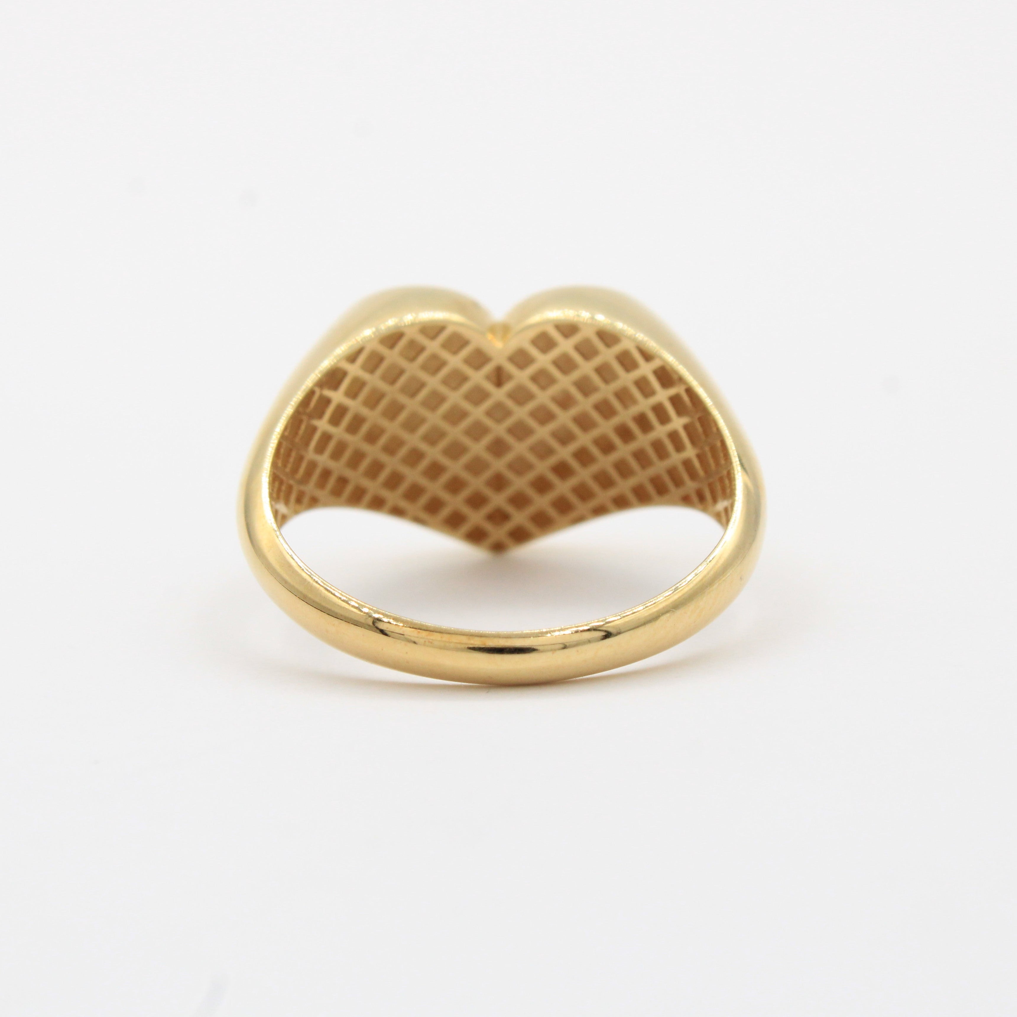 Anillo de Oro 14k Diseño de Corazón Liso y Brillante mod. 10358