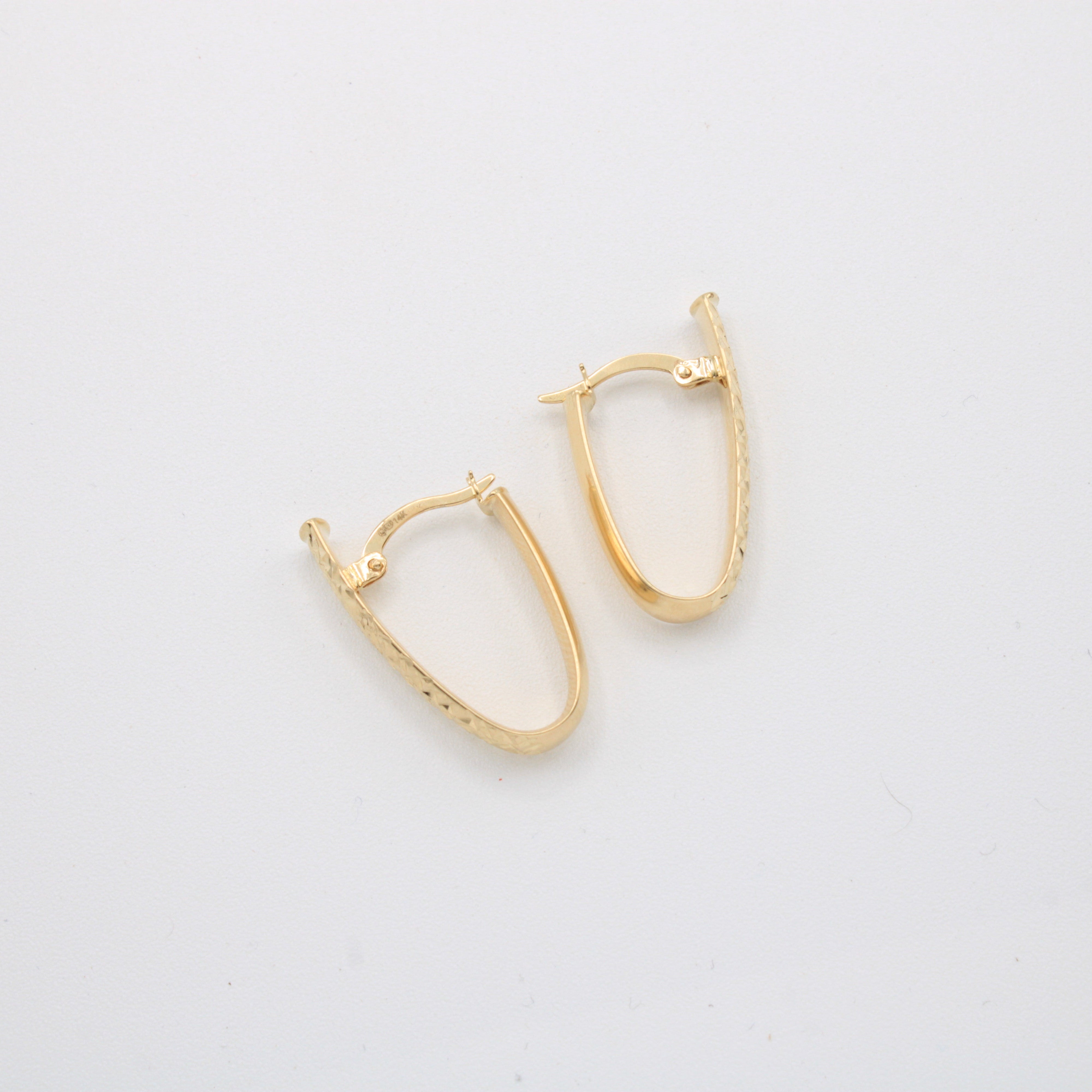 Arracada de Oro 14k Geométricas Facetadas mod. 10893