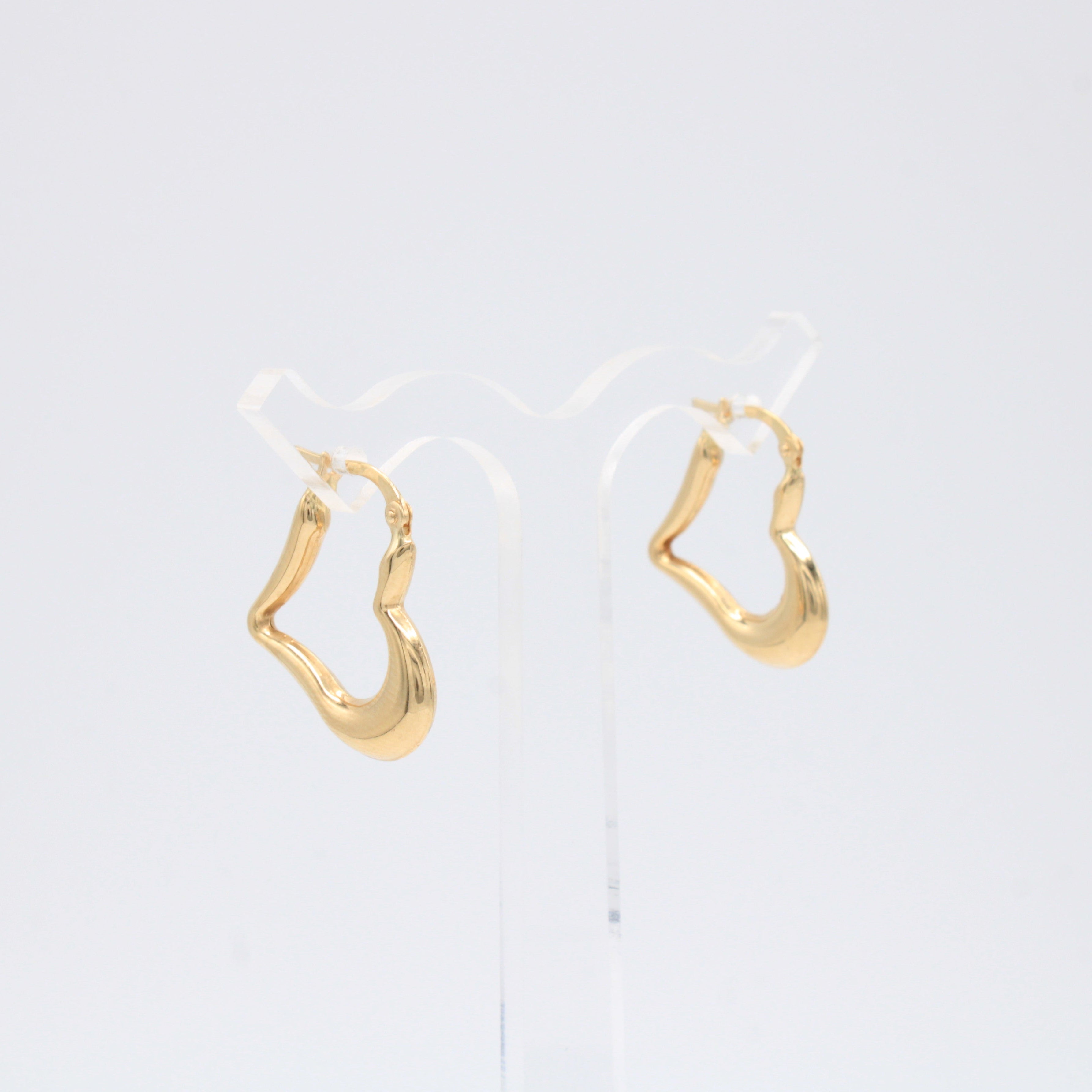 Arracada de Oro 14k Corazones Inflados mod. 10895