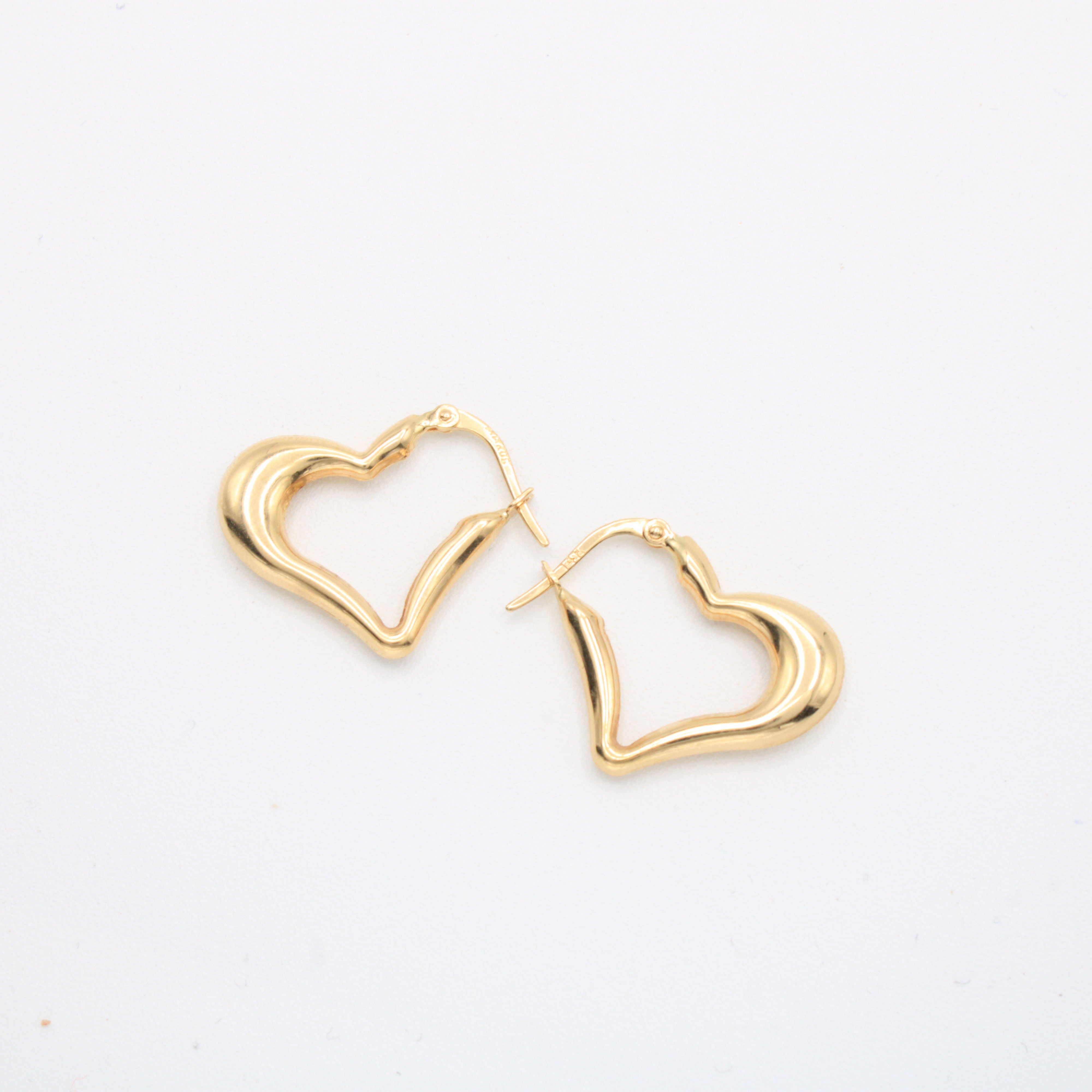 Arracada de Oro 14k Corazones Inflados mod. 10895