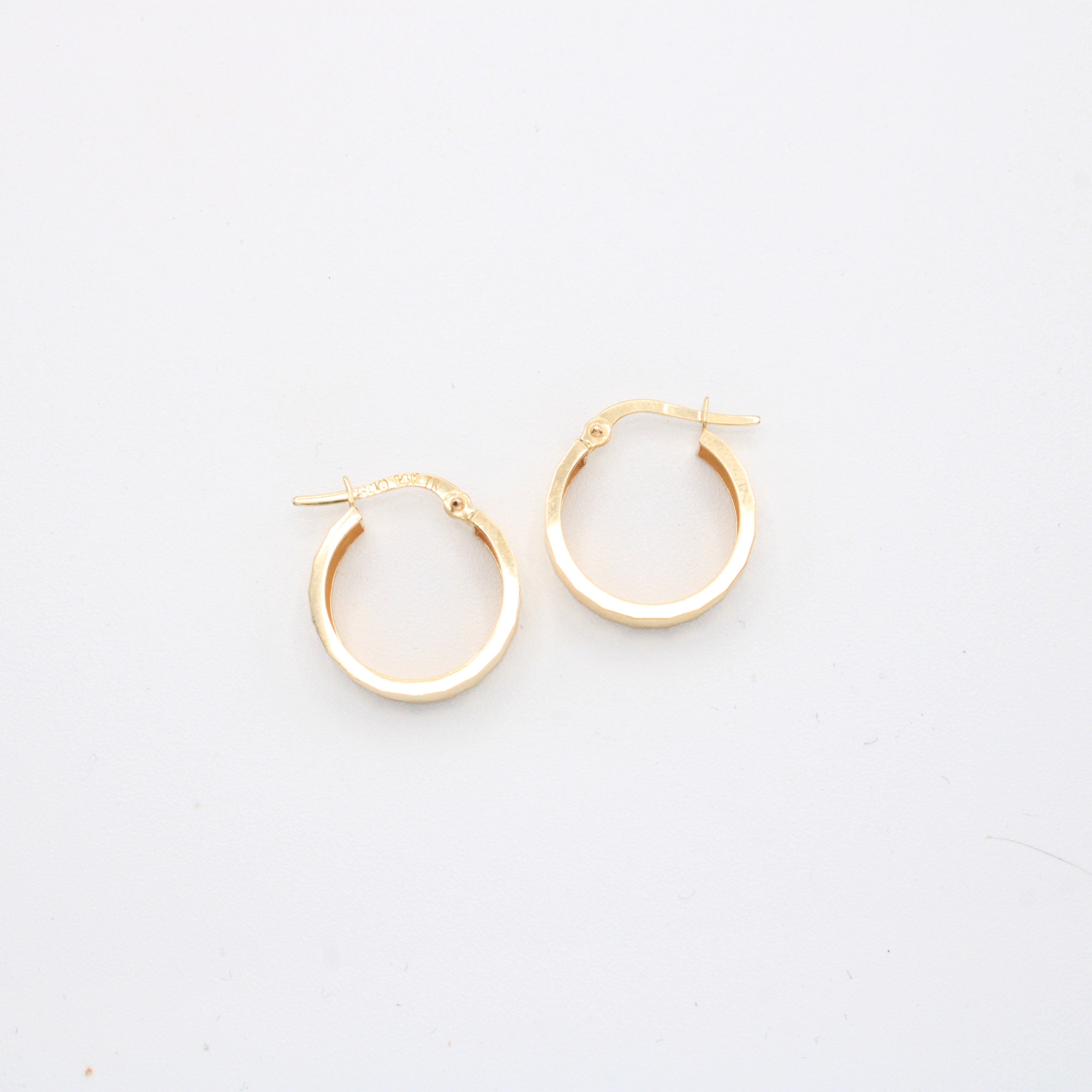 Arracada de Oro 14k Clásicas con Facetado Prisma mod. 10898