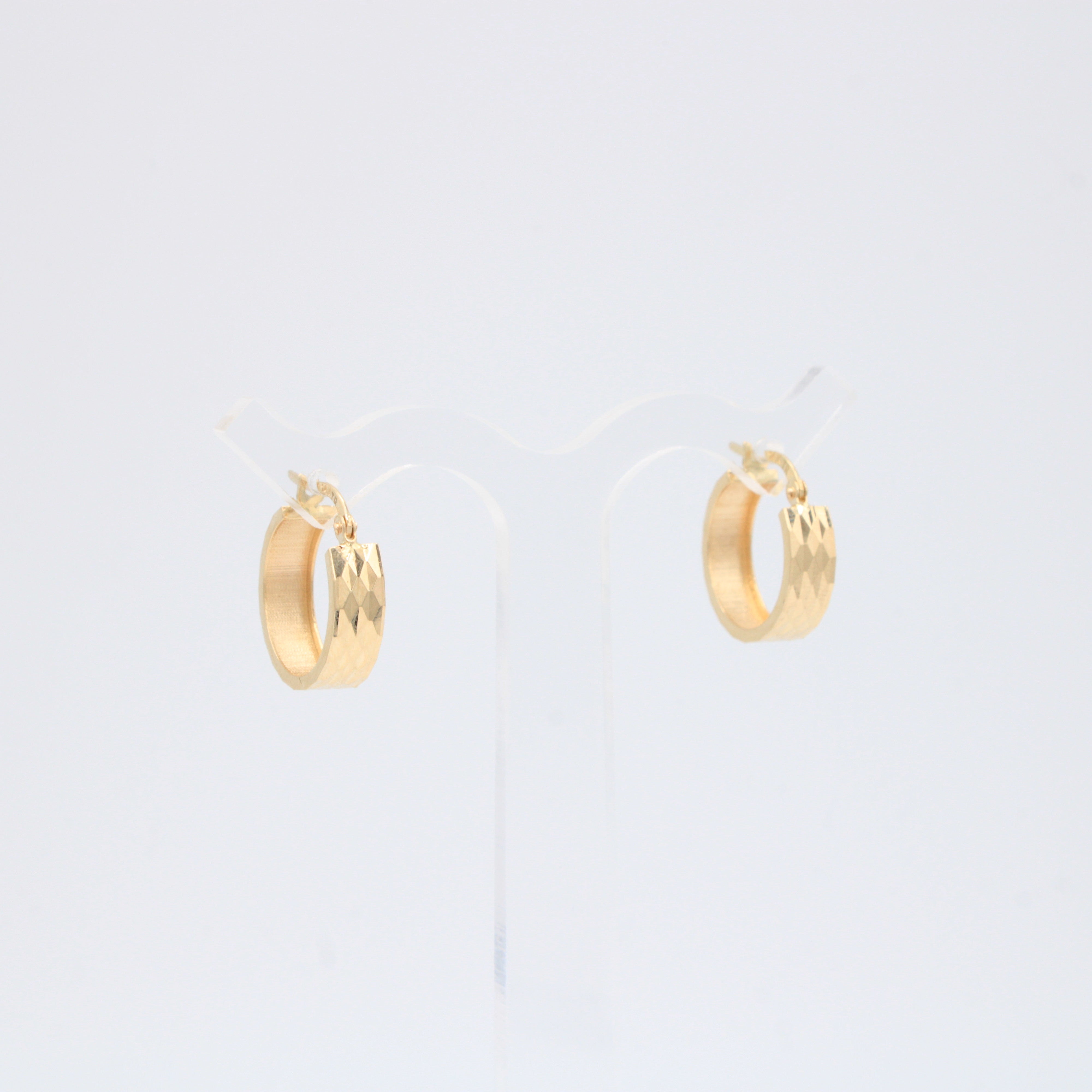 Arracada de Oro 14k Clásicas con Facetado Prisma mod. 10898