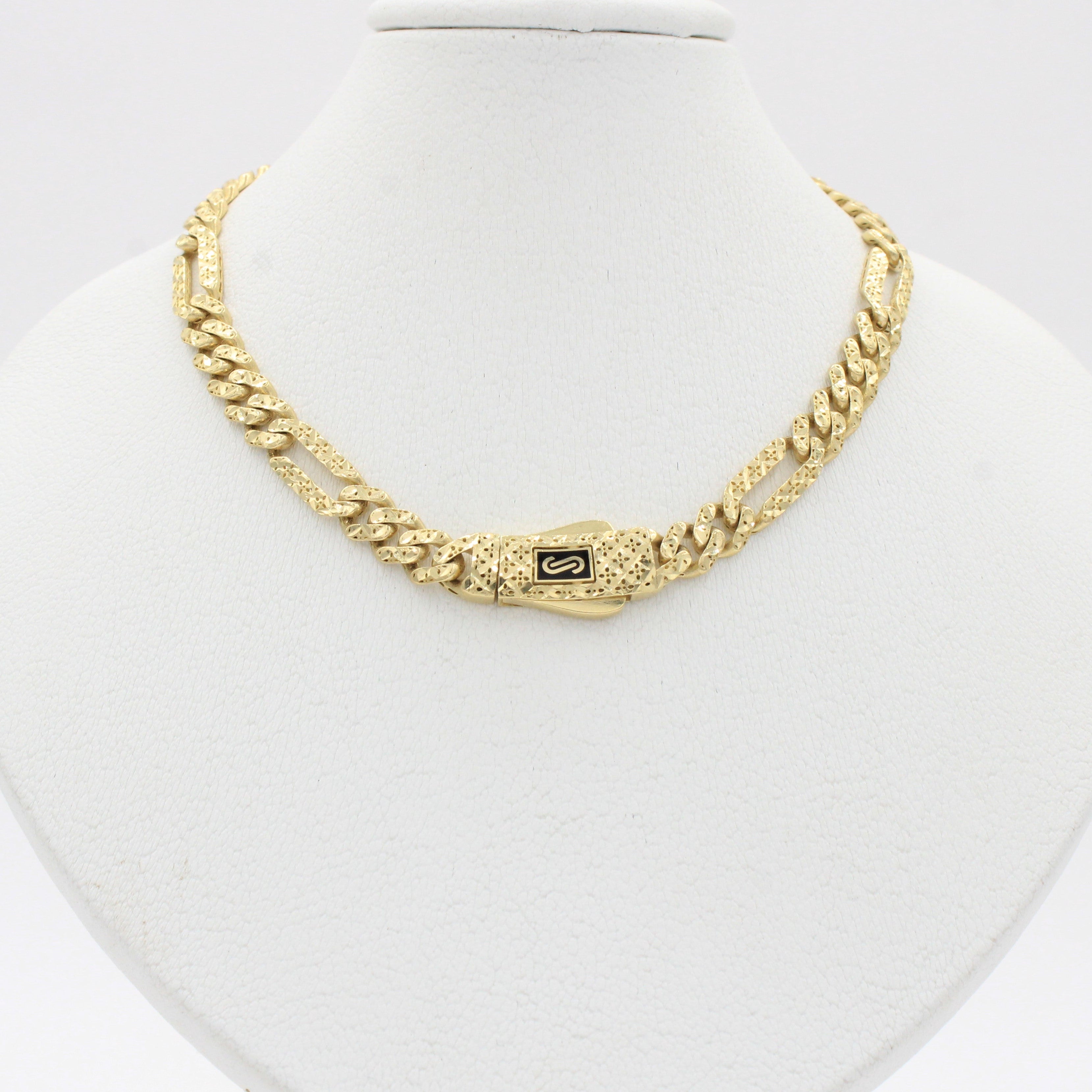 Cadena Monaco Chain de Oro 14k Hueco Modelo Figaro Flex mod. 10366