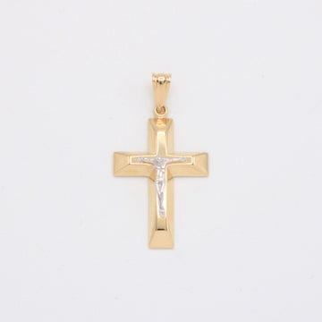 Dije de Oro 14k Crucifijo de Esquinas Facetadas mod. 10906