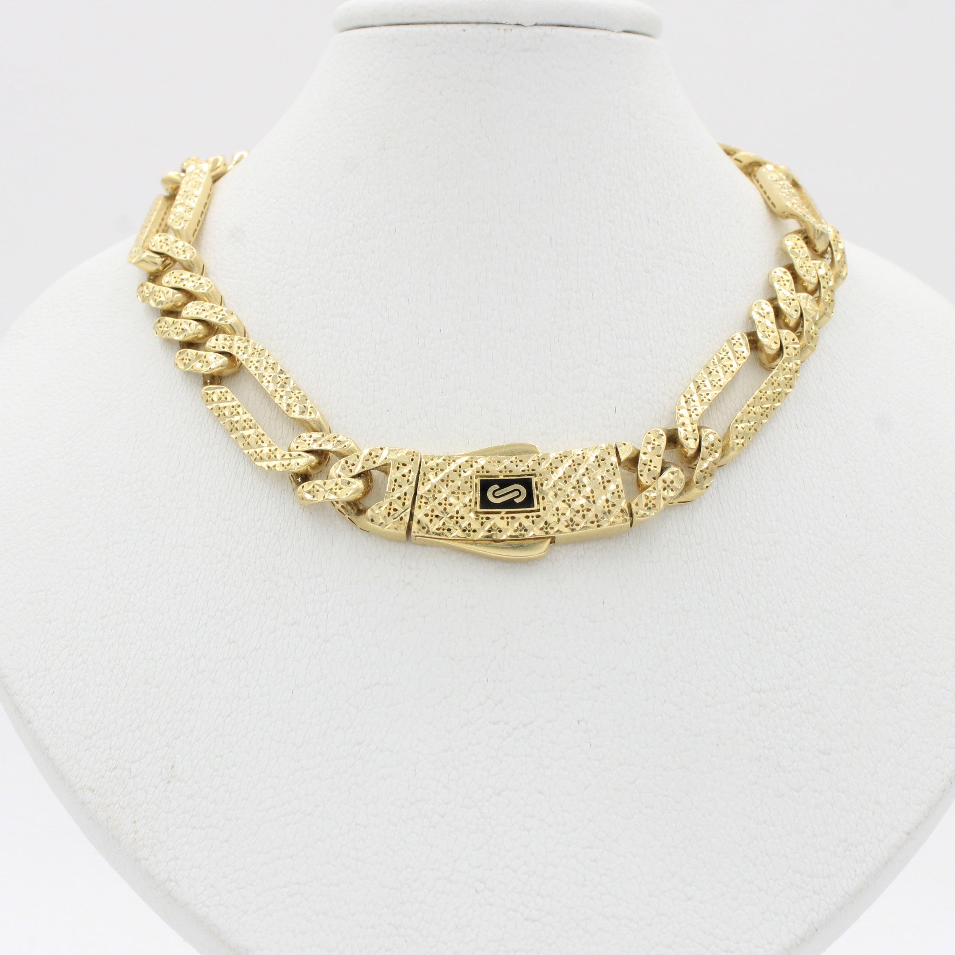 Cadena Monaco Chain de Oro 14k Hueco Modelo Figaro Flex mod. 10370