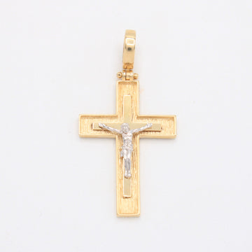 Dije de Oro 14k Cruz con Cristo en Oro Blanco mod. 10908