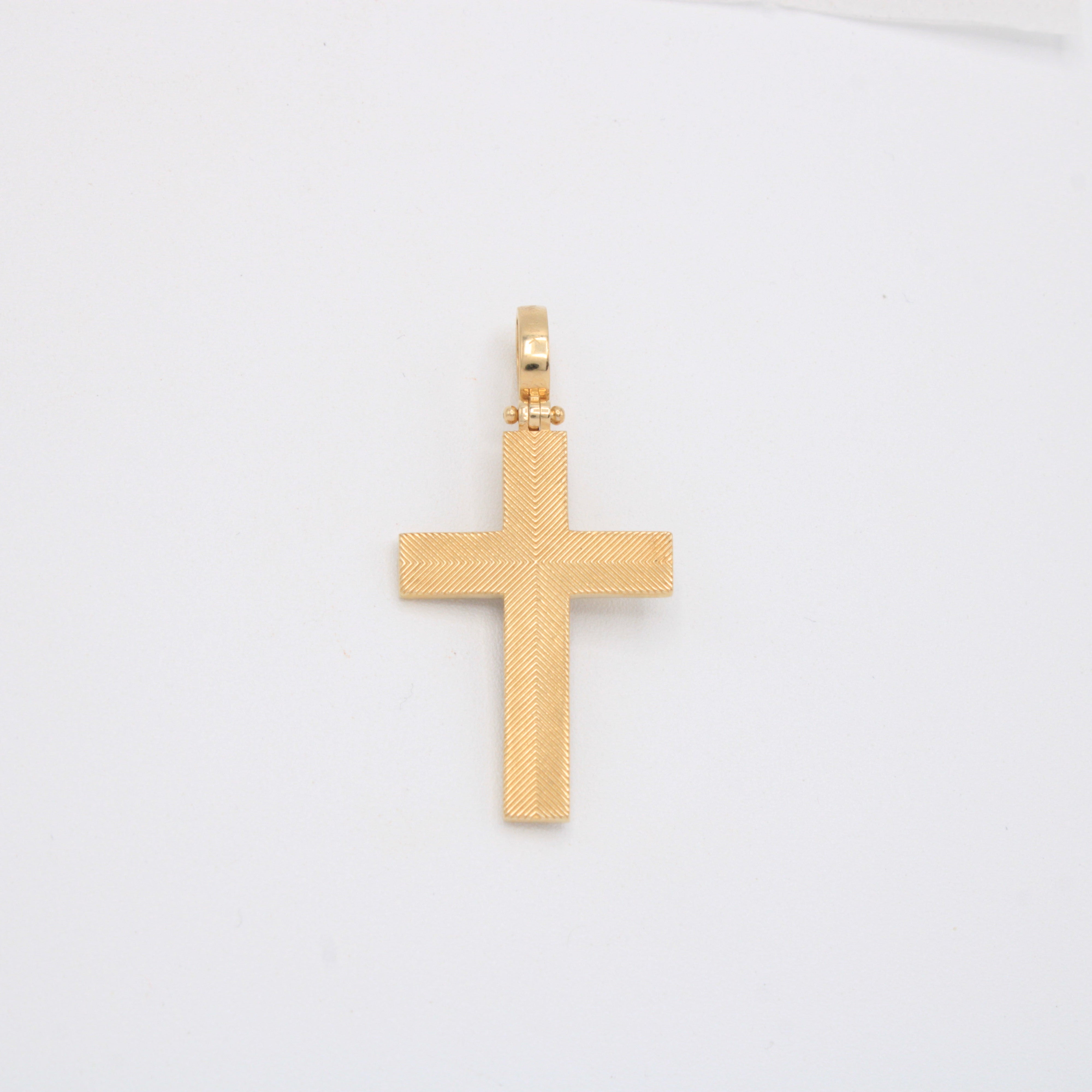 Dije de Oro 14k Cruz con Cristo en Oro Blanco mod. 10908