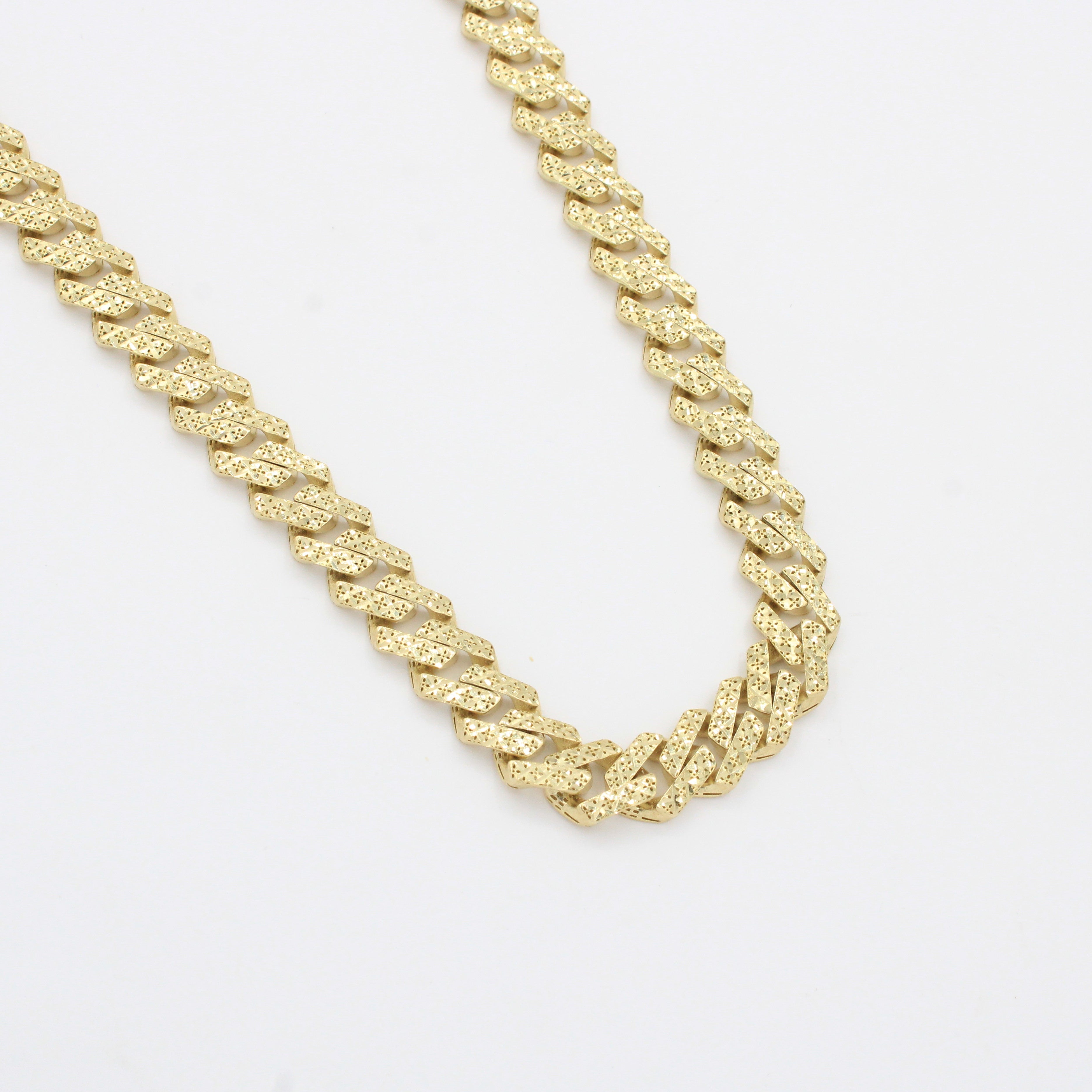 Cadena Monaco Chain de Oro 14k Hueco Modelo Edge Flex mod. 10362