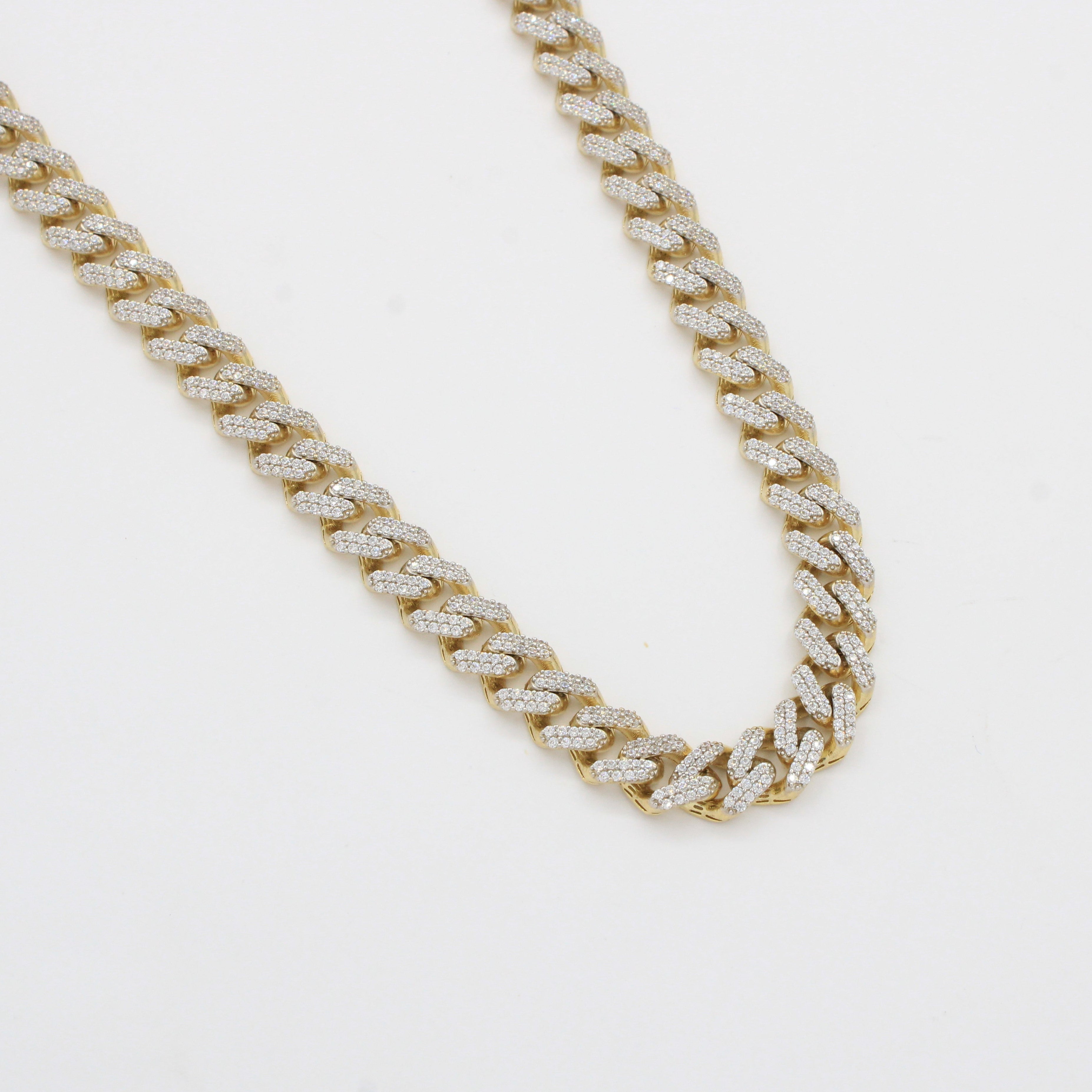 Cadena Monaco Chain de Oro 14k Hueco Modelo Classic Pavé Swarovski mod. 10364