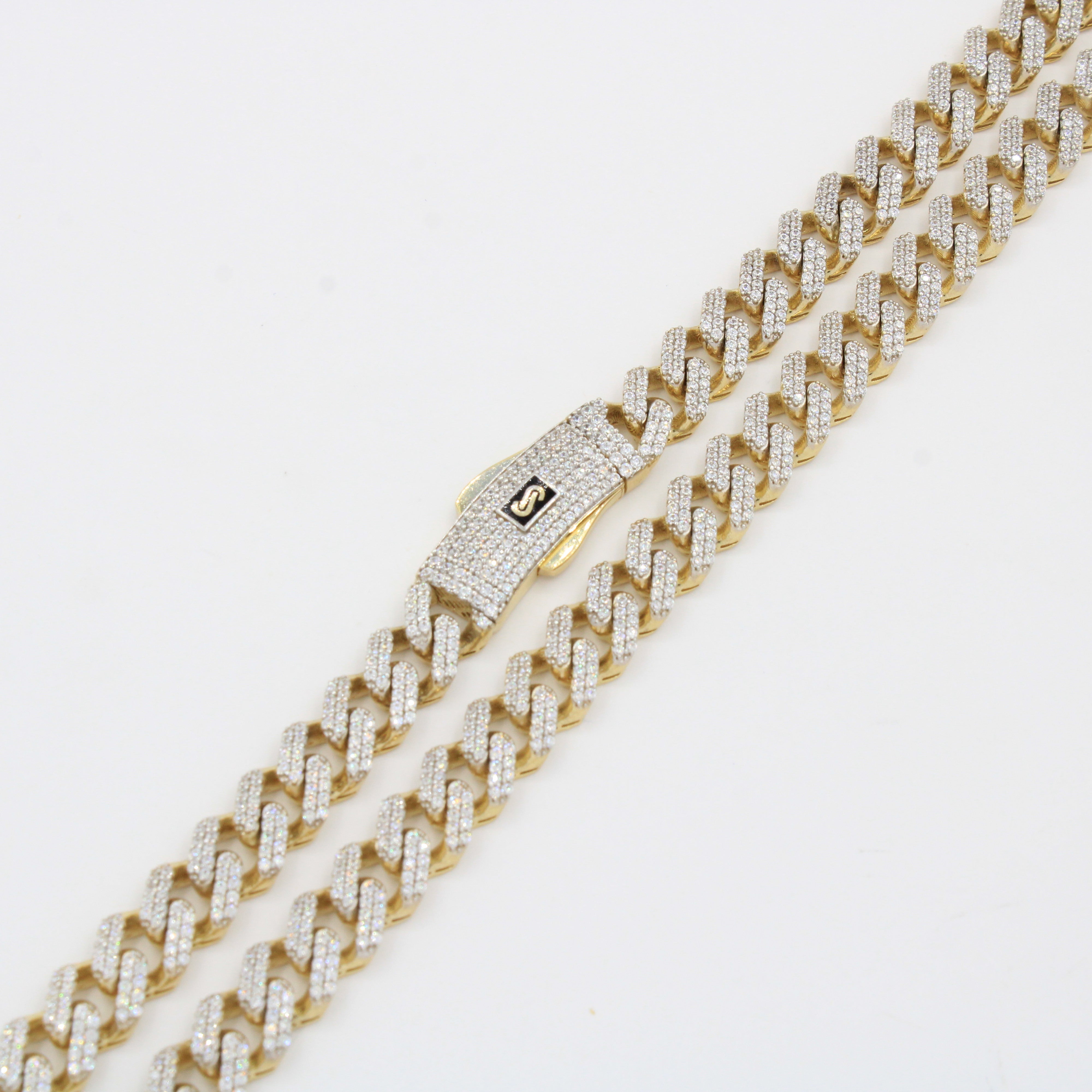 Cadena Monaco Chain de Oro 14k Hueco Modelo Classic Pavé Swarovski mod. 10364