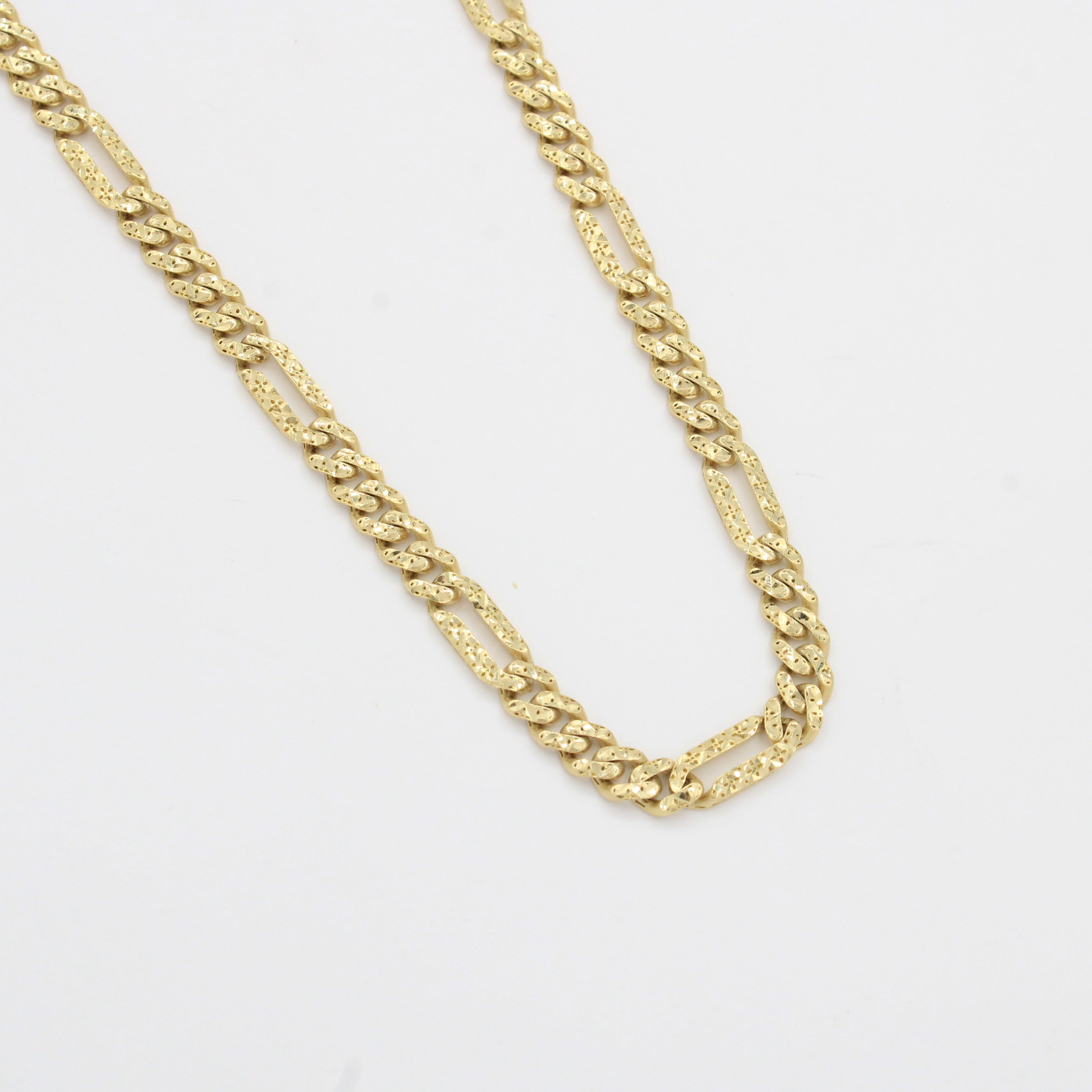 Cadena Monaco Chain de Oro 14k Hueco Modelo Figaro Flex mod. 10366