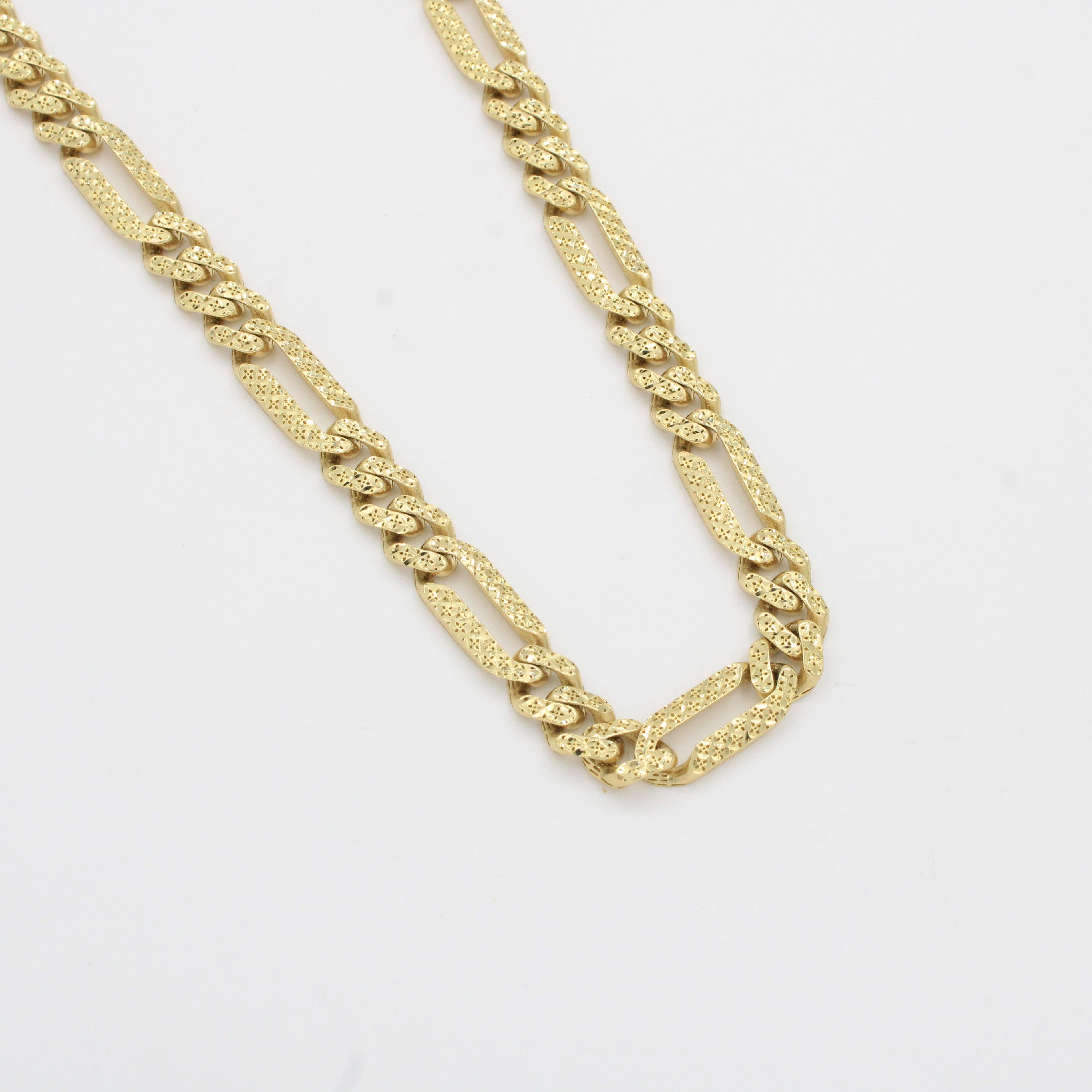 Cadena Monaco Chain de Oro 14k Hueco Modelo Figaro Flex mod. 10370