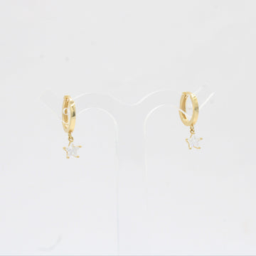 Grapa Larga de Oro 14k Zirconia de Estrella mod. 10378