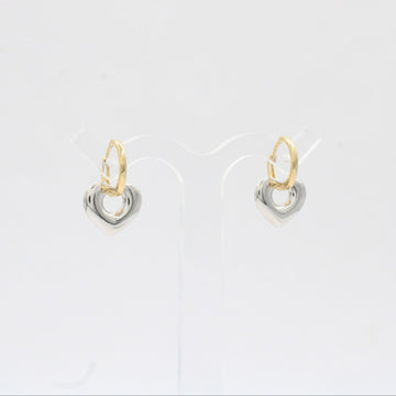 Grapa Larga de Oro 14k con Corazón Brillante de Diseño Inflado mod. 10380