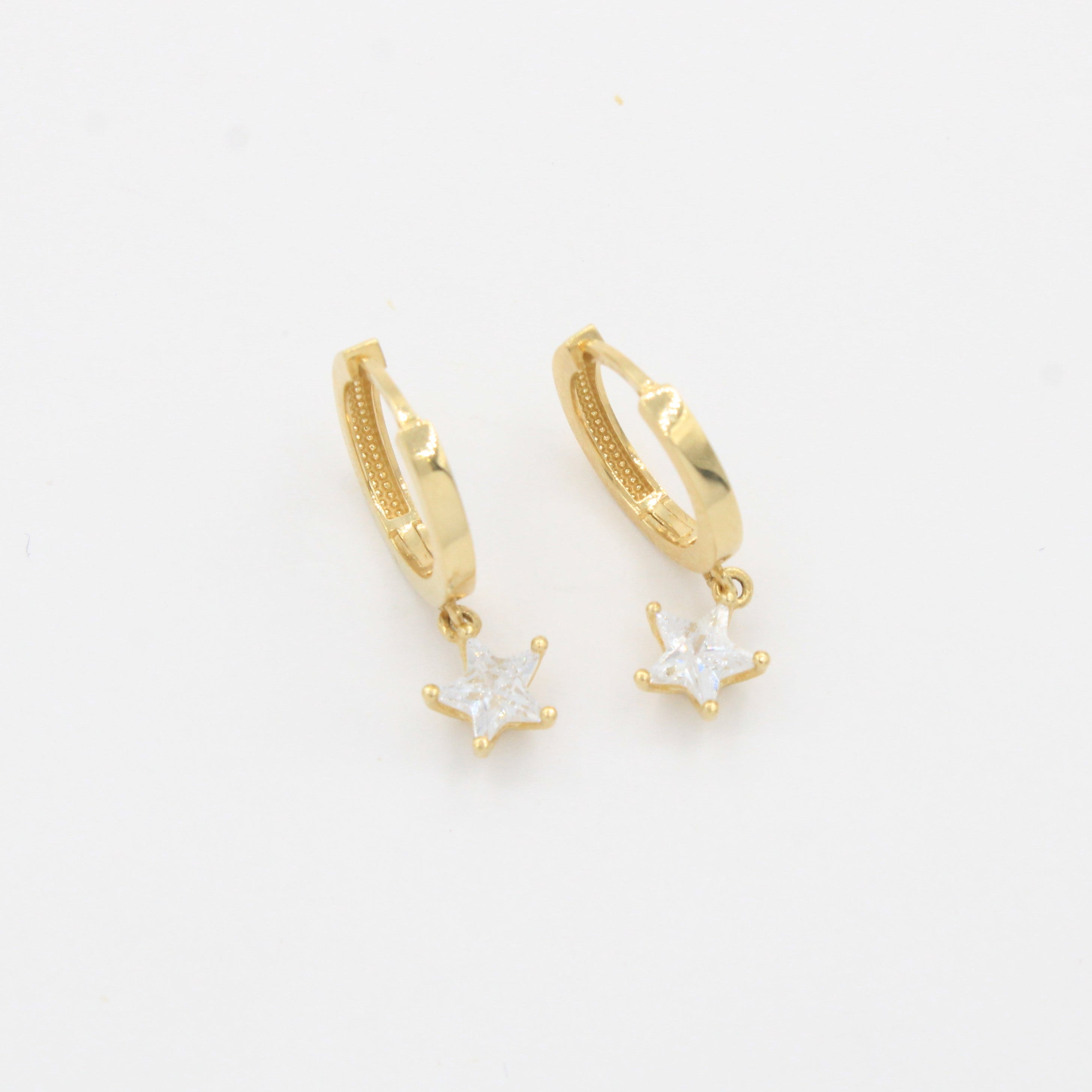 Grapa Larga de Oro 14k Zirconia de Estrella mod. 10378