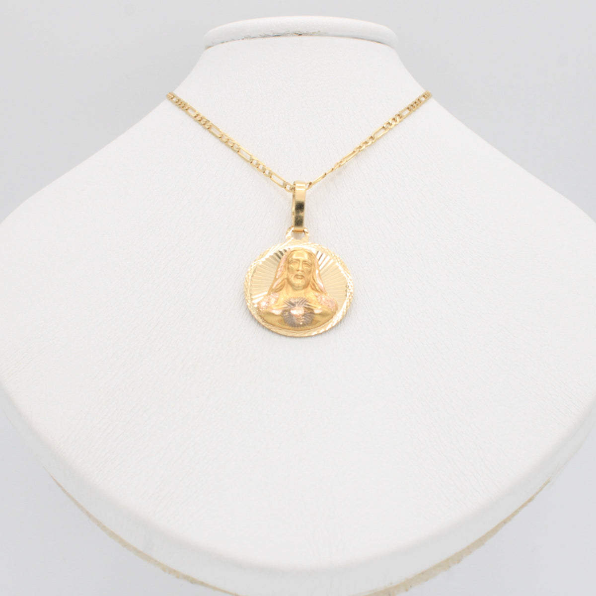 Gargantilla de Oro 14k Tejido 3x1 con Dije de Cristo mod. 11196